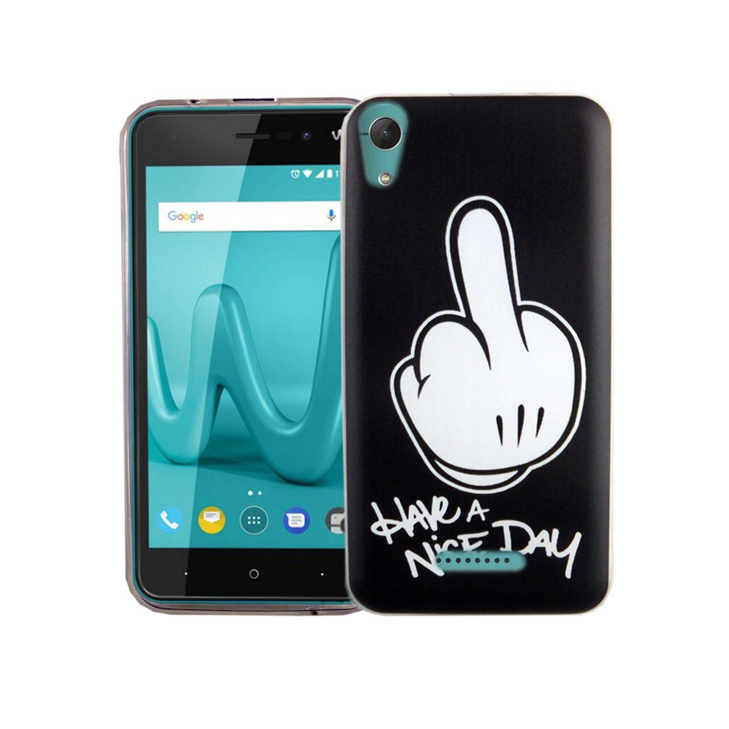 Wiko Lenny 4 Handyhülle Bumper Backcover Schwarz