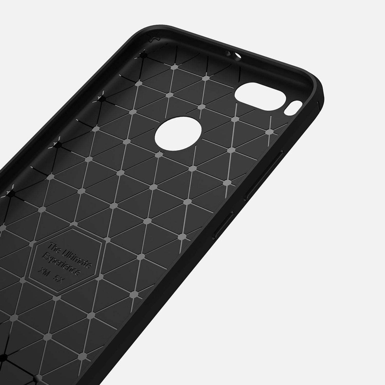 Xiaomi Mi 5X Handyhülle Carbon Optik Backcover Schwarz