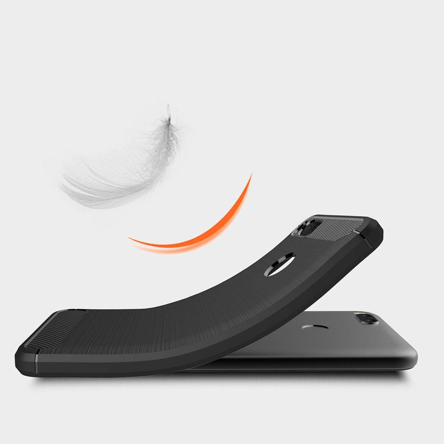 Xiaomi Mi 5X Handyhülle Carbon Optik Backcover Blau