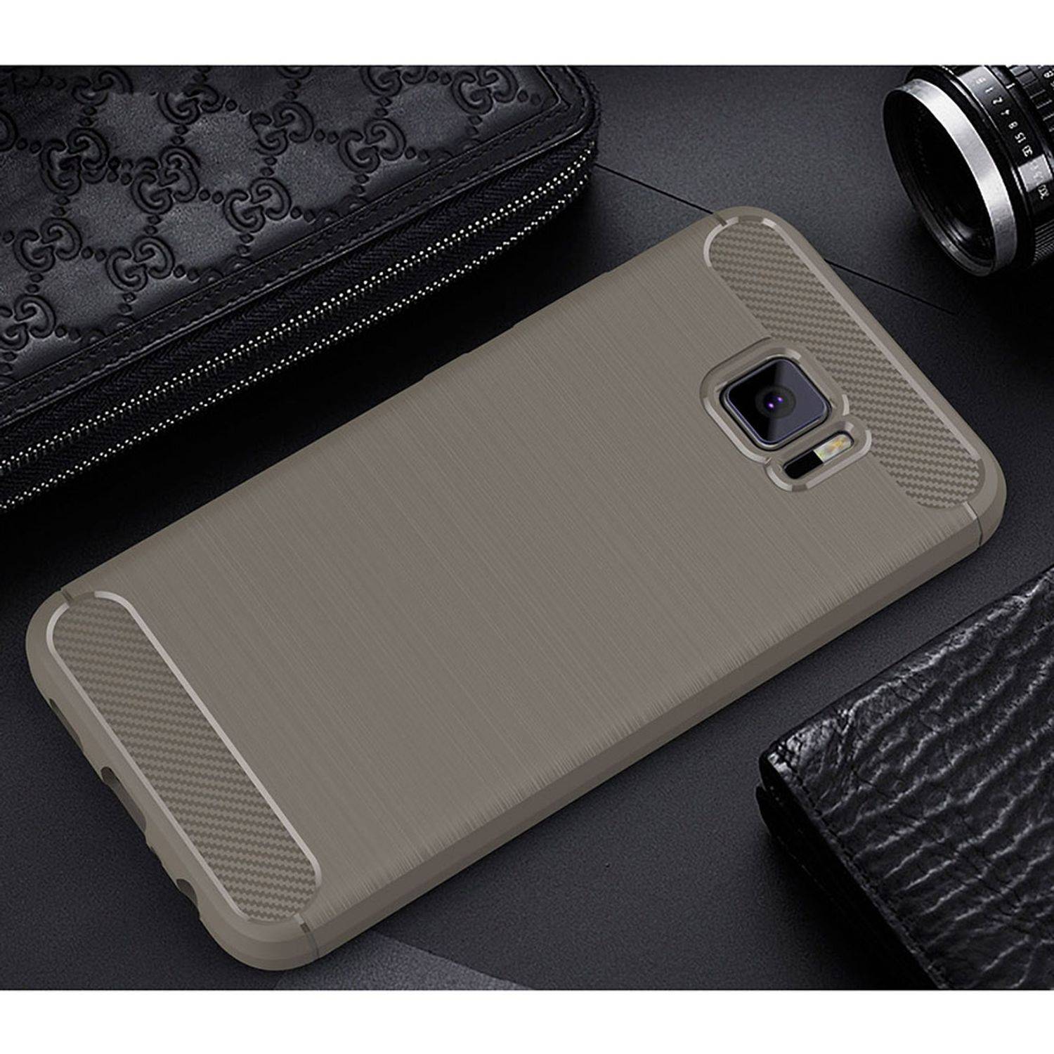 ASUS Zenfone V V520KL Handyhülle Carbon Optik Backcover Grau