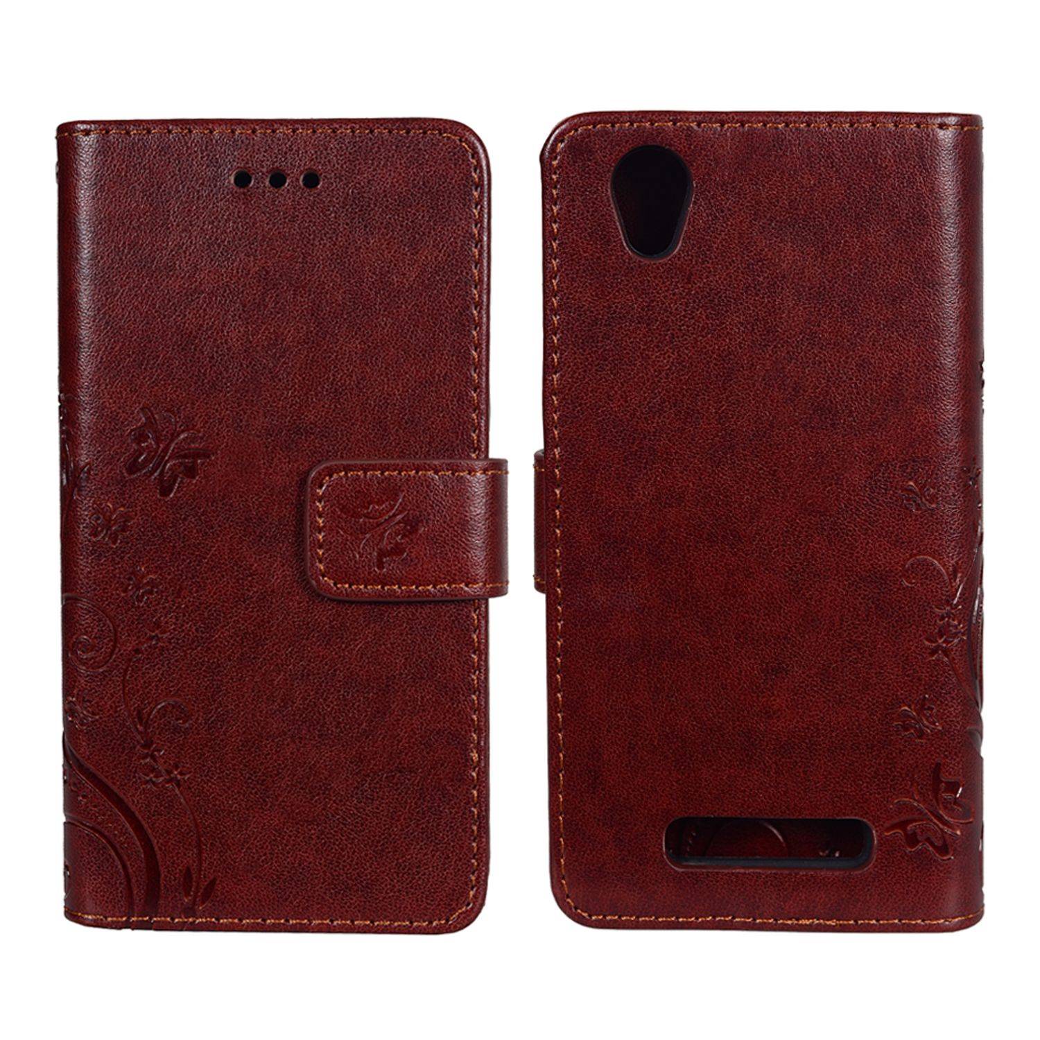 ZTE Blade A452 Handyhülle Bookcover Braun