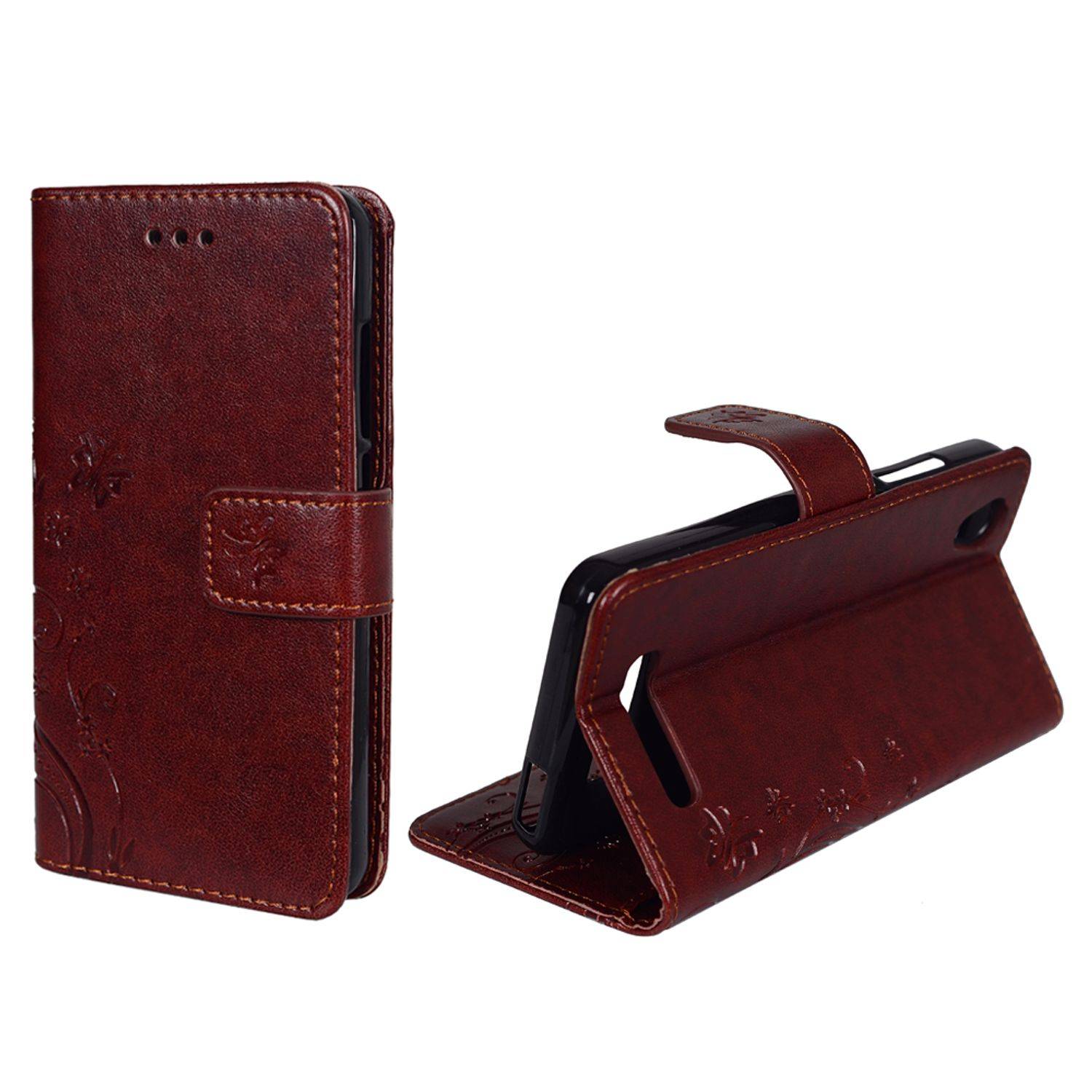 ZTE Blade A452 Handyhülle Bookcover Braun