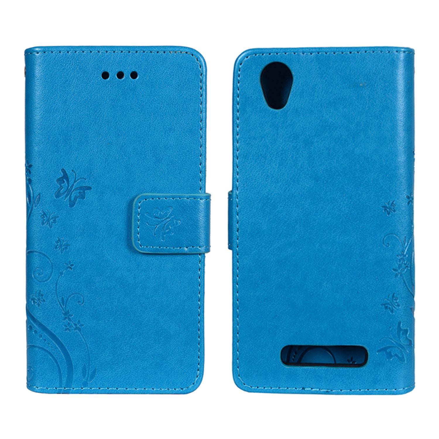 ZTE Blade A452 Handyhülle Bookcover Blau