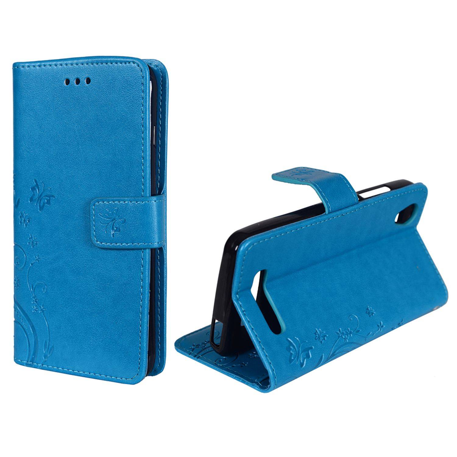 ZTE Blade A452 Handyhülle Bookcover Blau