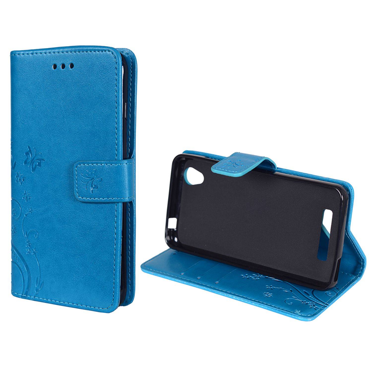 ZTE Blade A452 Handyhülle Bookcover Blau