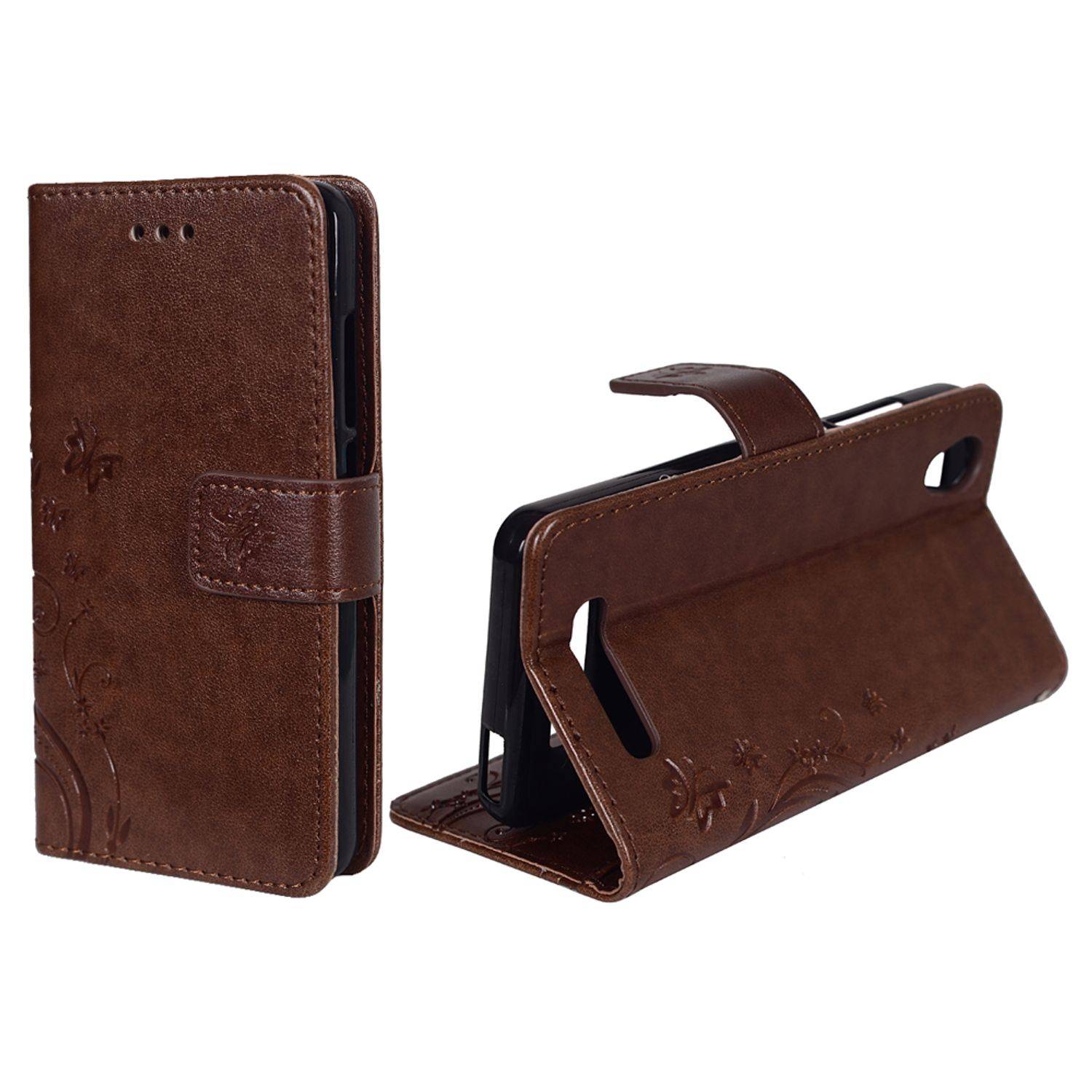 ZTE Blade A452 Handyhülle Bookcover Braun