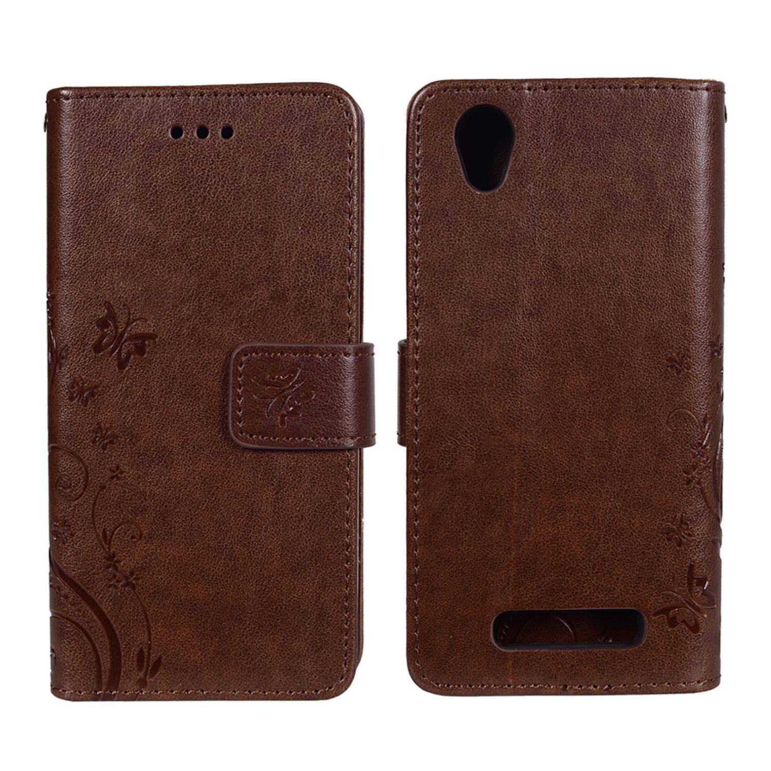 ZTE Blade A452 Handyhülle Bookcover Braun
