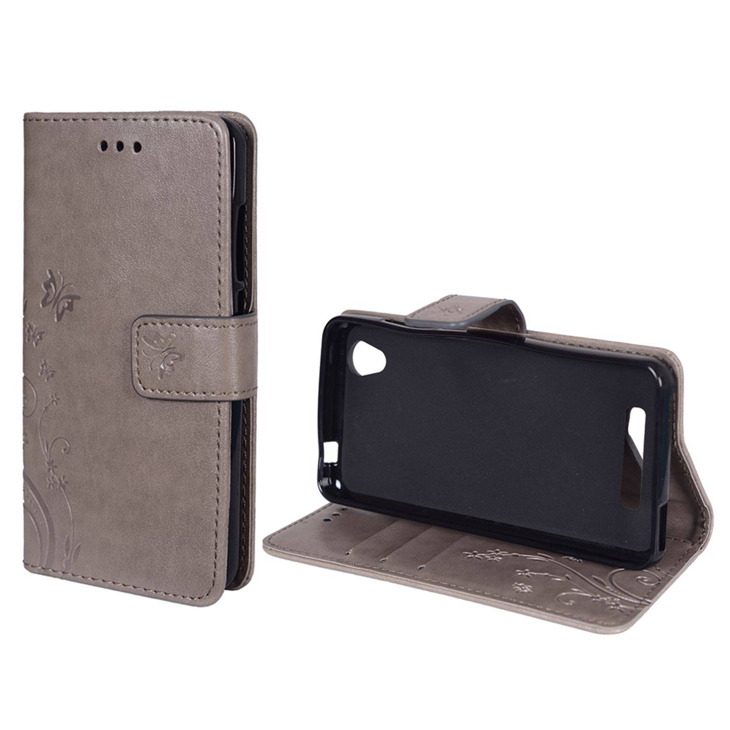 ZTE Blade A452 Handyhülle Bookcover Grau