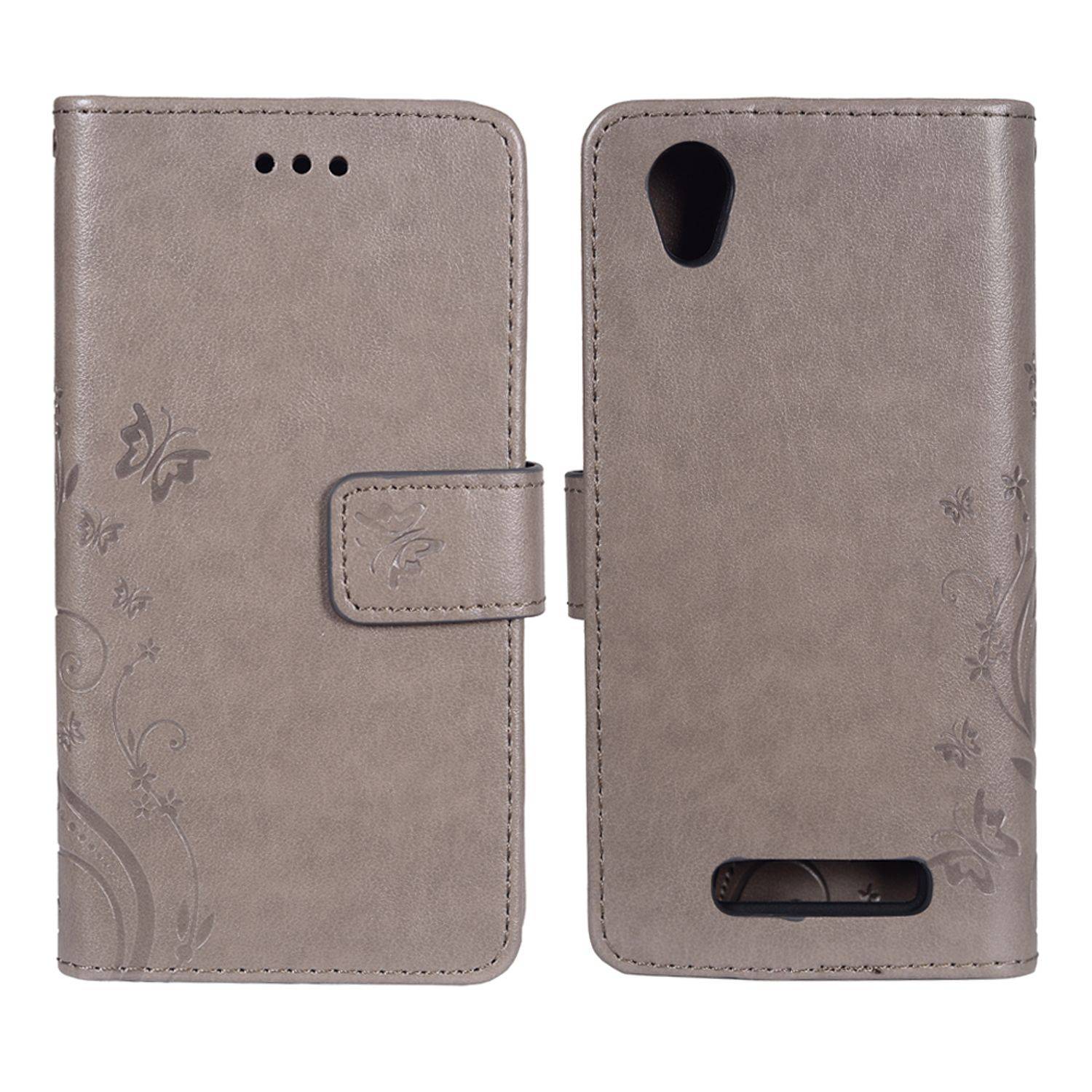 ZTE Blade A452 Handyhülle Bookcover Grau