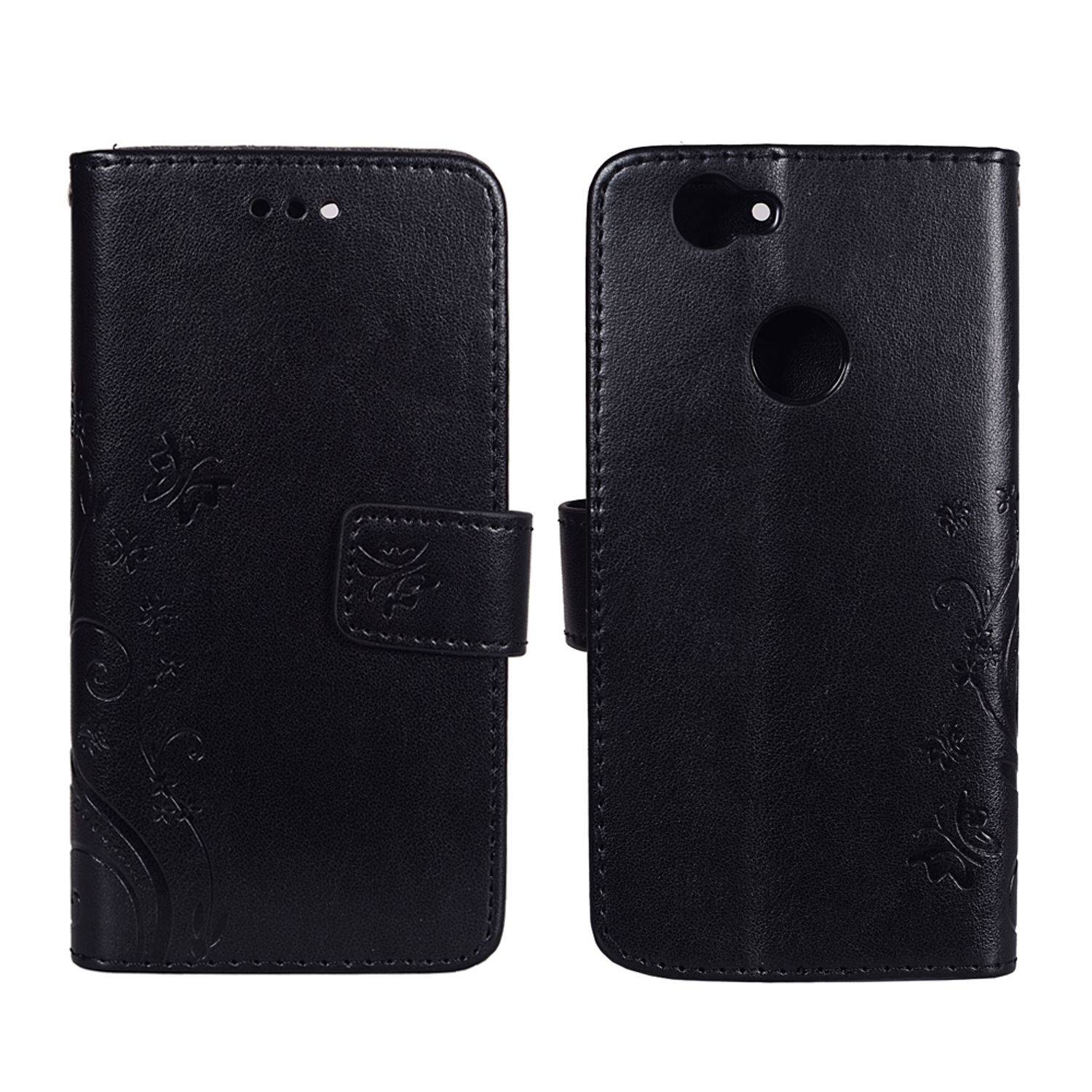 Huawei Nova Handyhülle Bookcover Schwarz