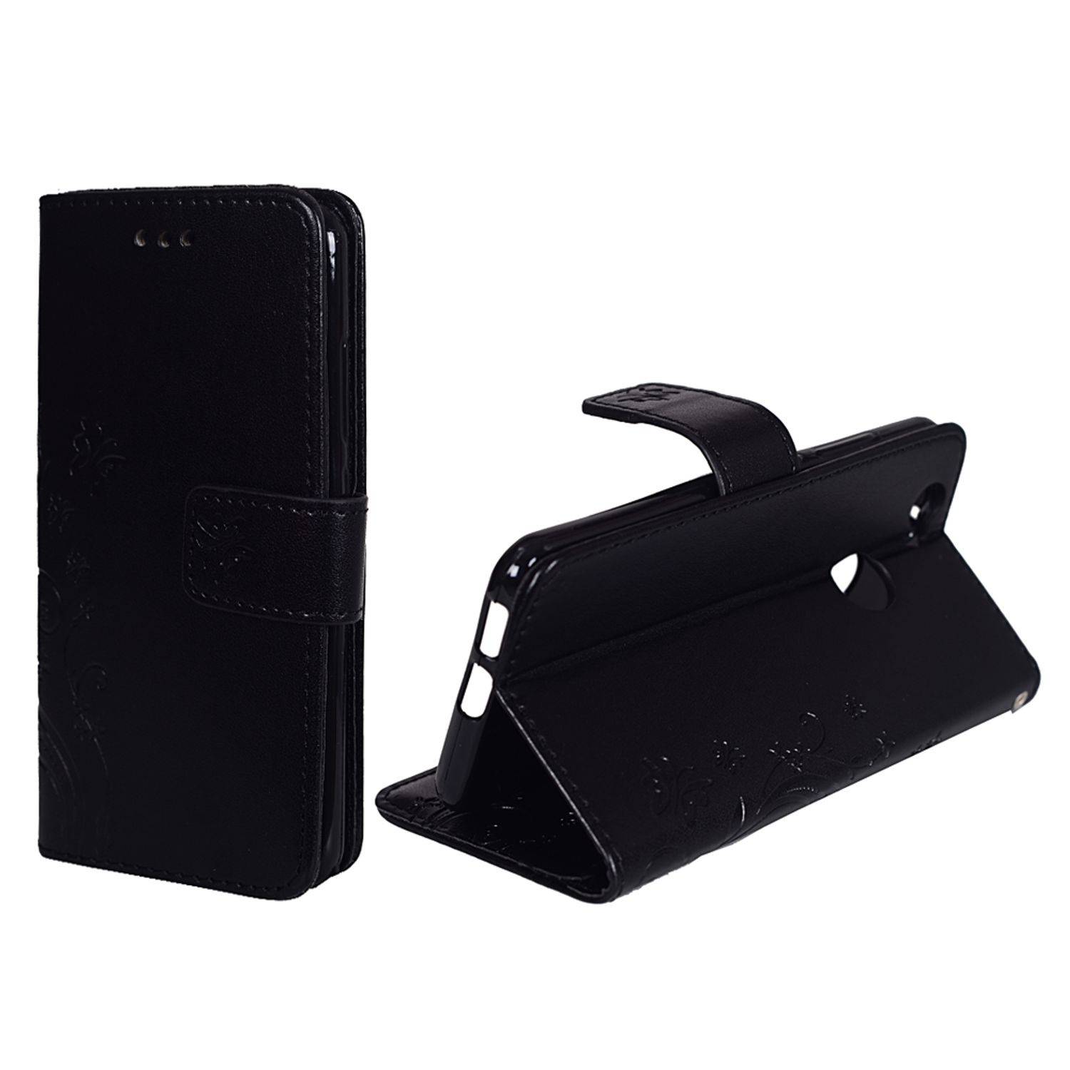 Huawei Nova Handyhülle Bookcover Schwarz