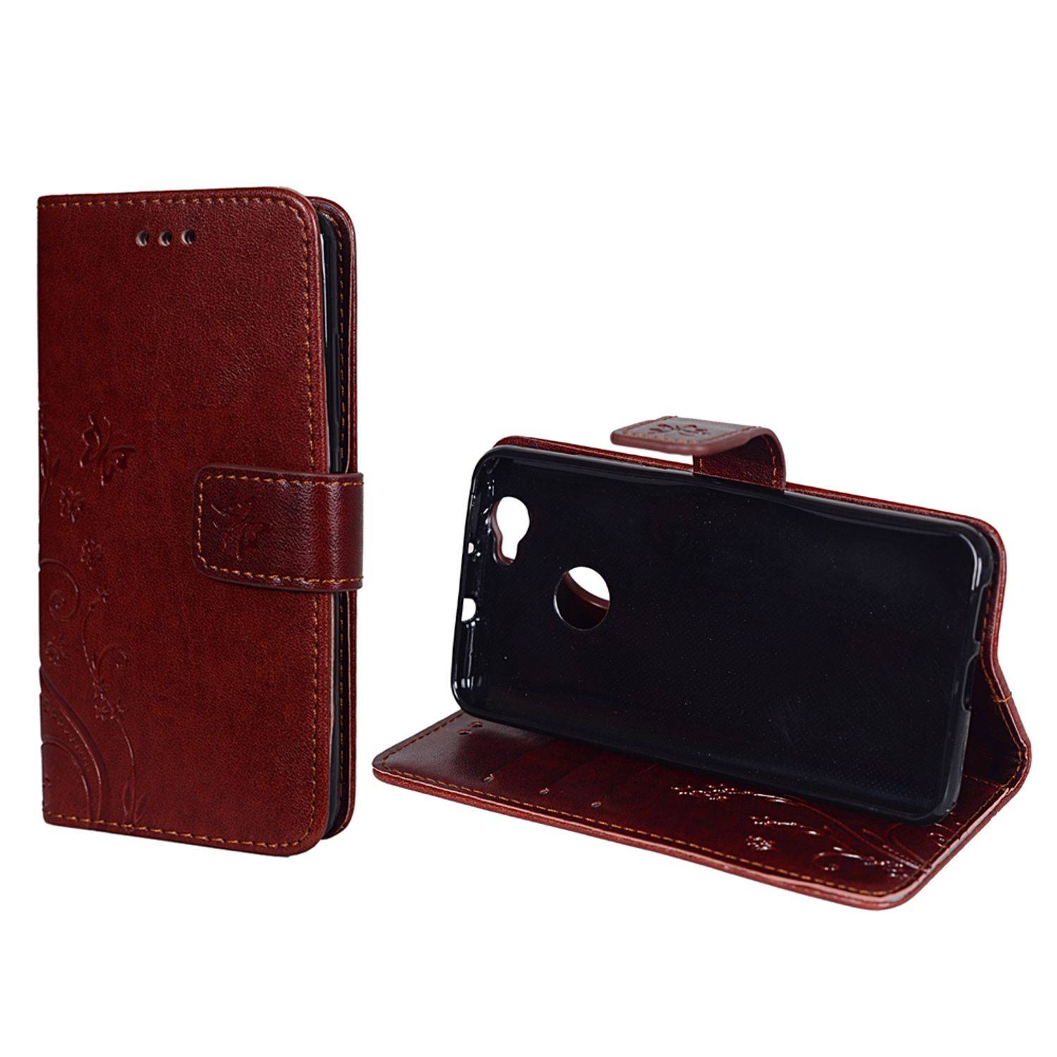 Huawei Nova Handyhülle Bookcover Braun