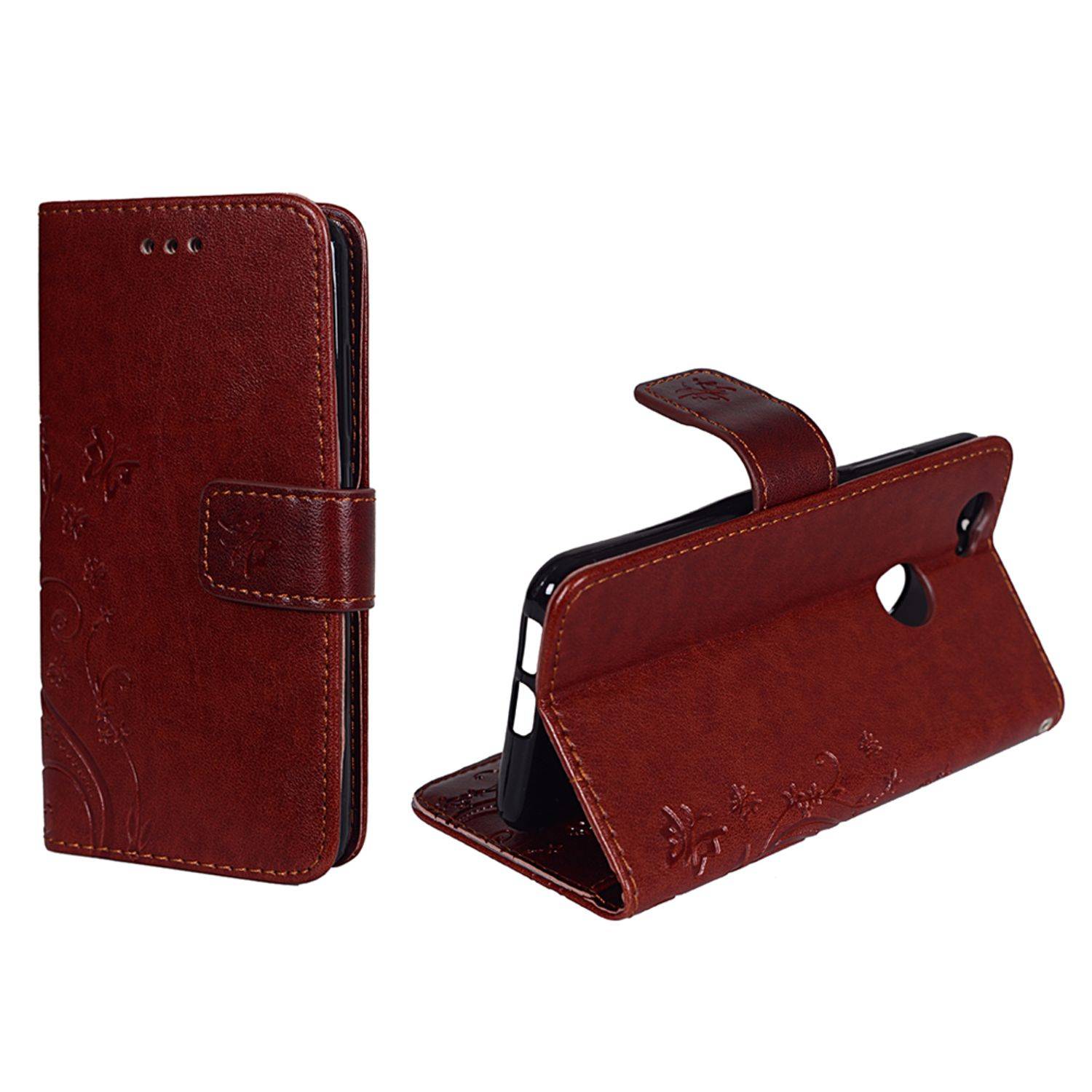 Huawei Nova Handyhülle Bookcover Braun