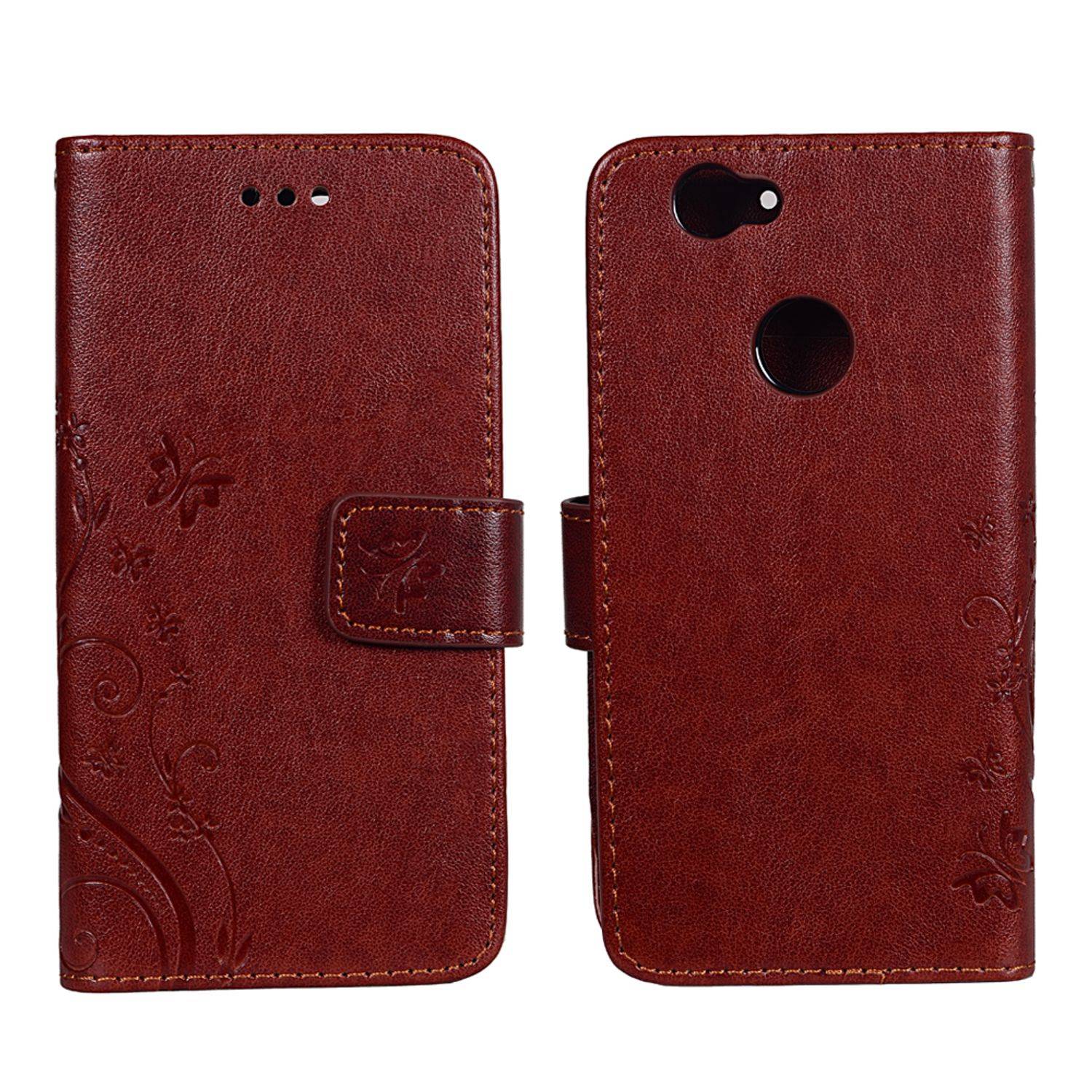 Huawei Nova Handyhülle Bookcover Braun