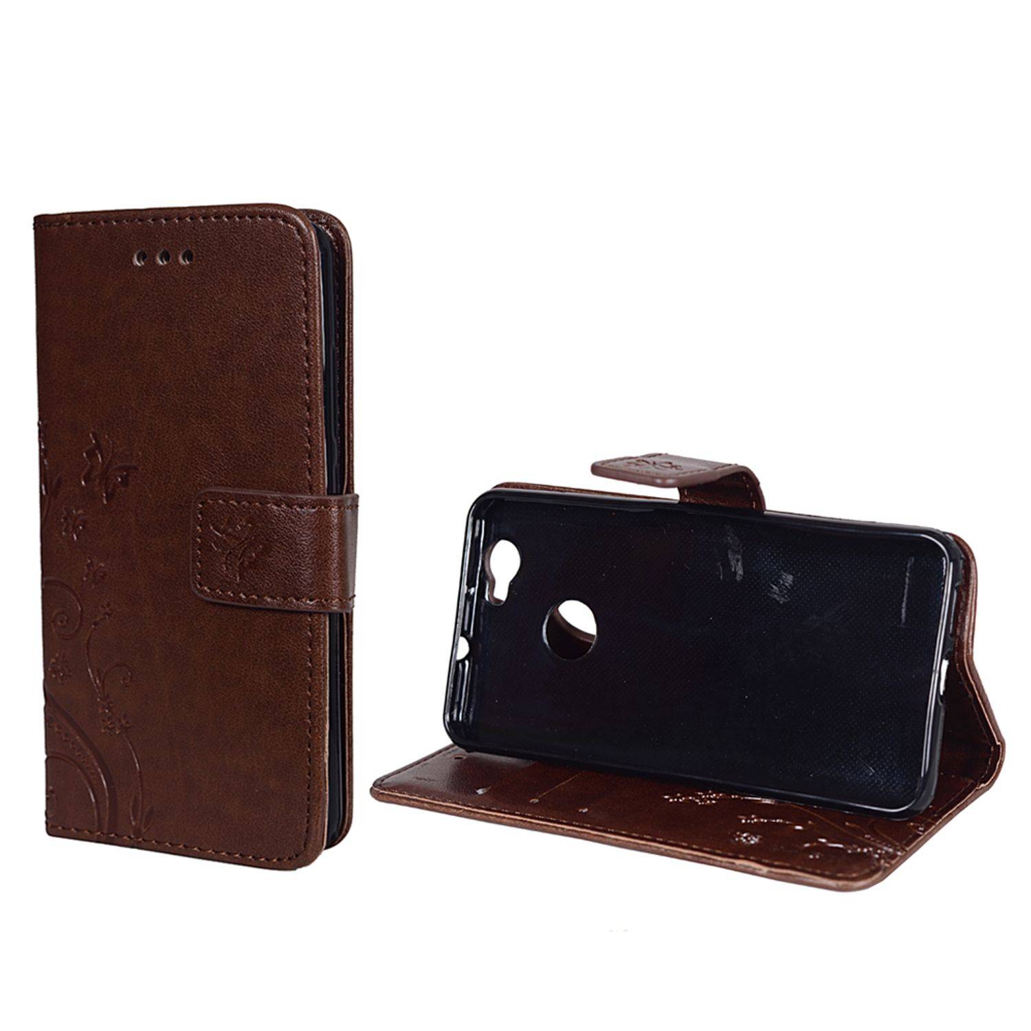 Huawei Nova Handyhülle Bookcover Braun