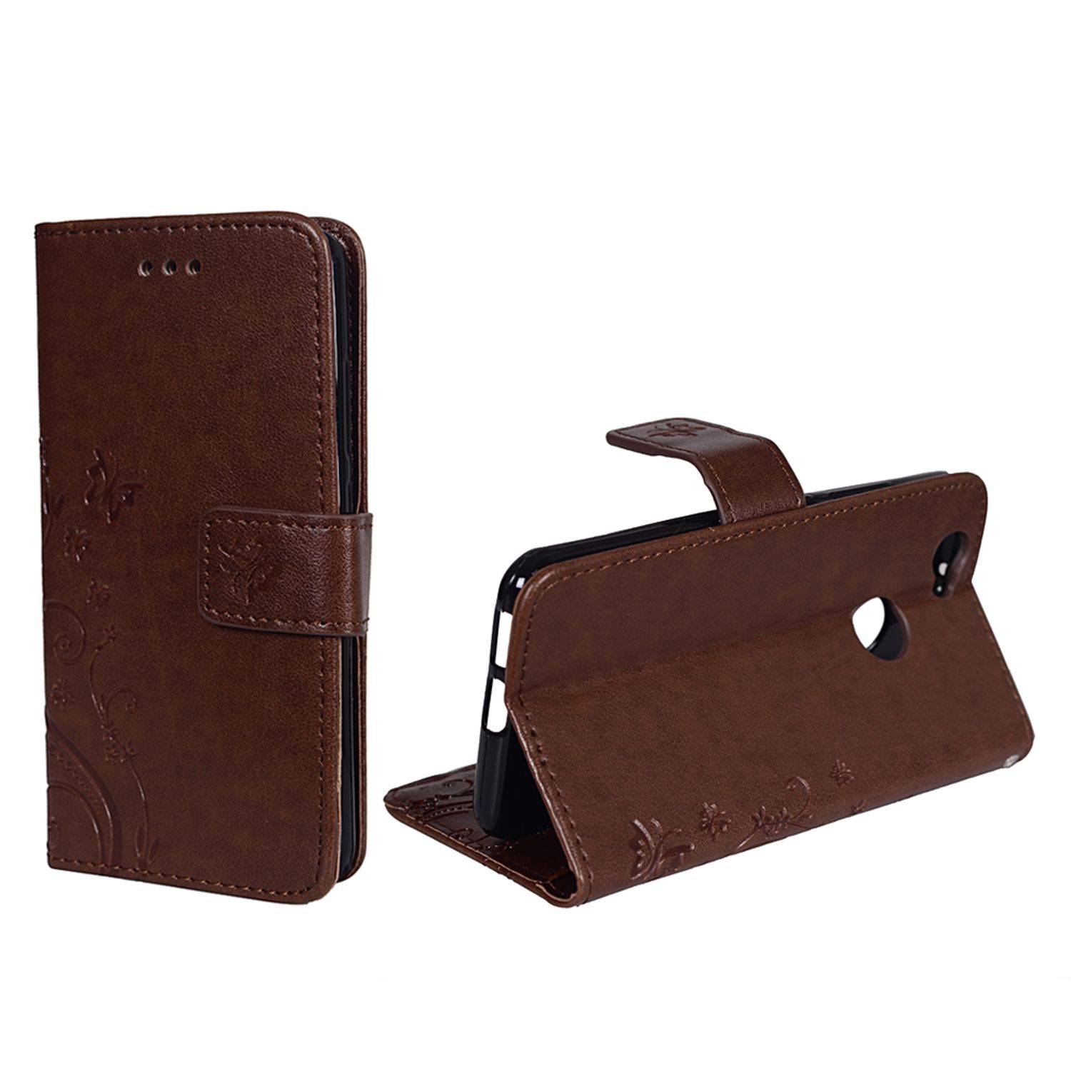 Huawei Nova Handyhülle Bookcover Braun