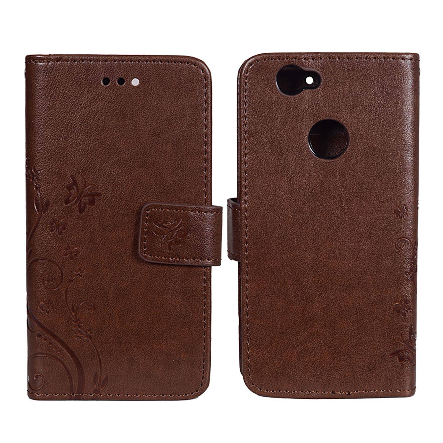 Huawei Nova Handyhülle Bookcover Braun