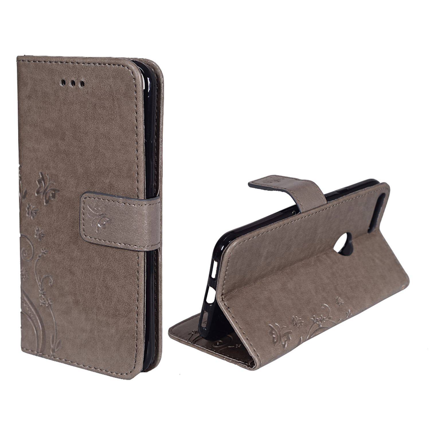 Google Pixel XL Handyhülle Bookcover Grau