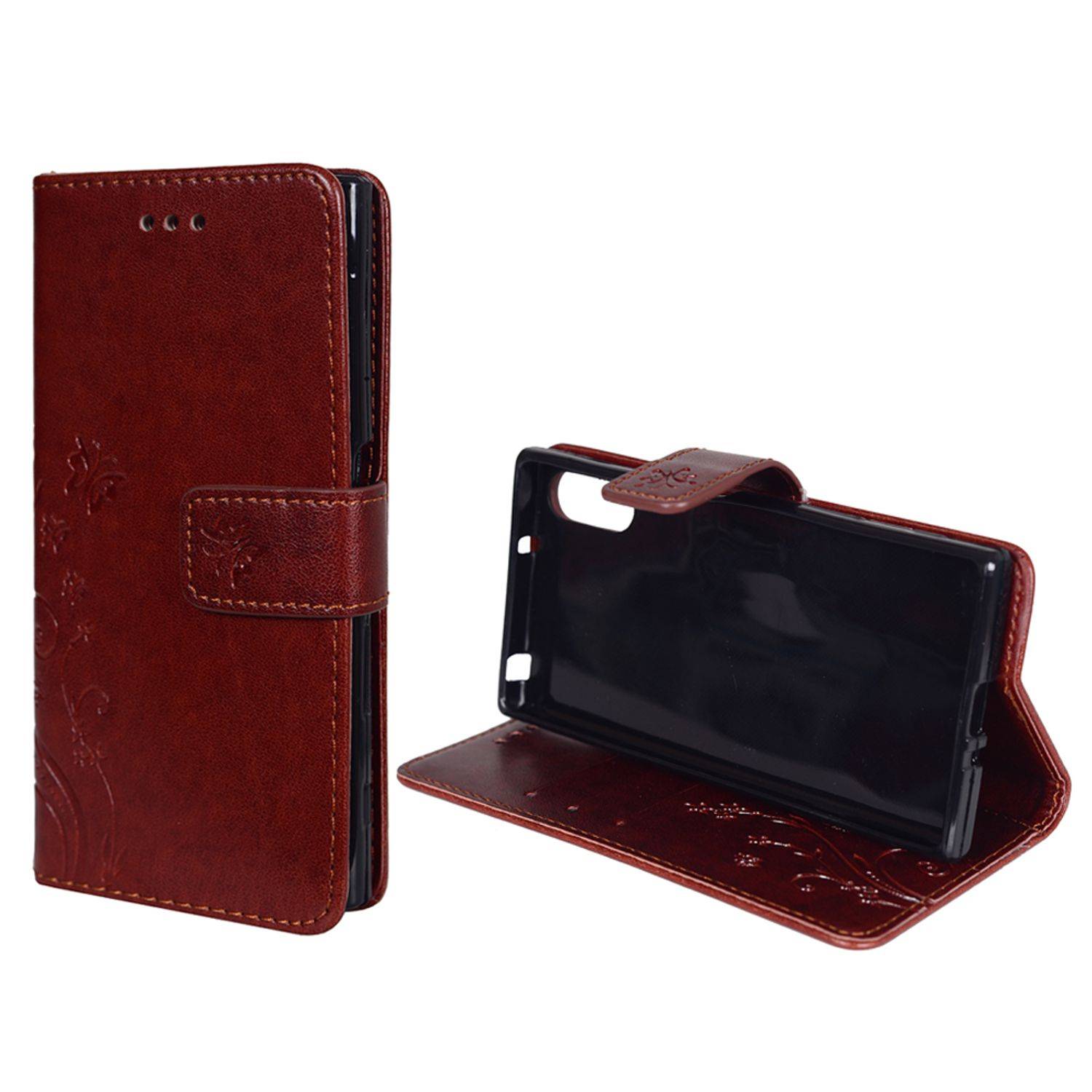 Sony Xperia XZ Handyhülle Bookcover Braun