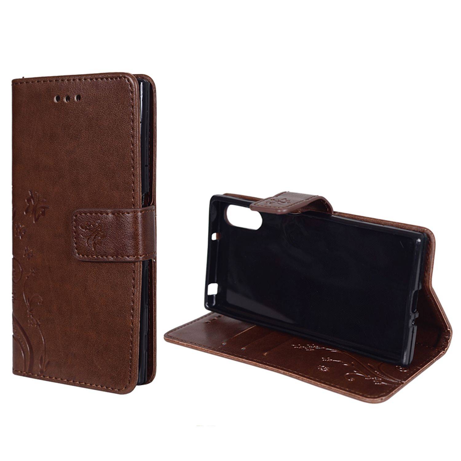 Sony Xperia XZ Handyhülle Bookcover Braun