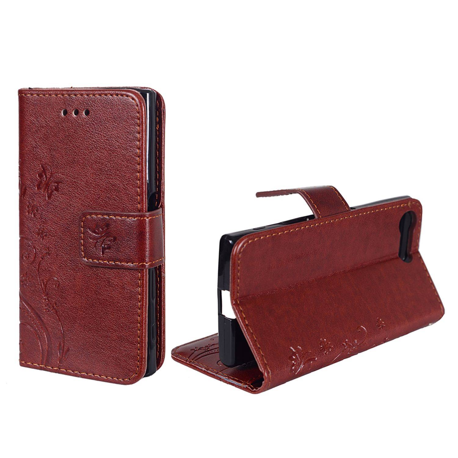 Sony Xperia X Compact Handyhülle Bookcover Braun