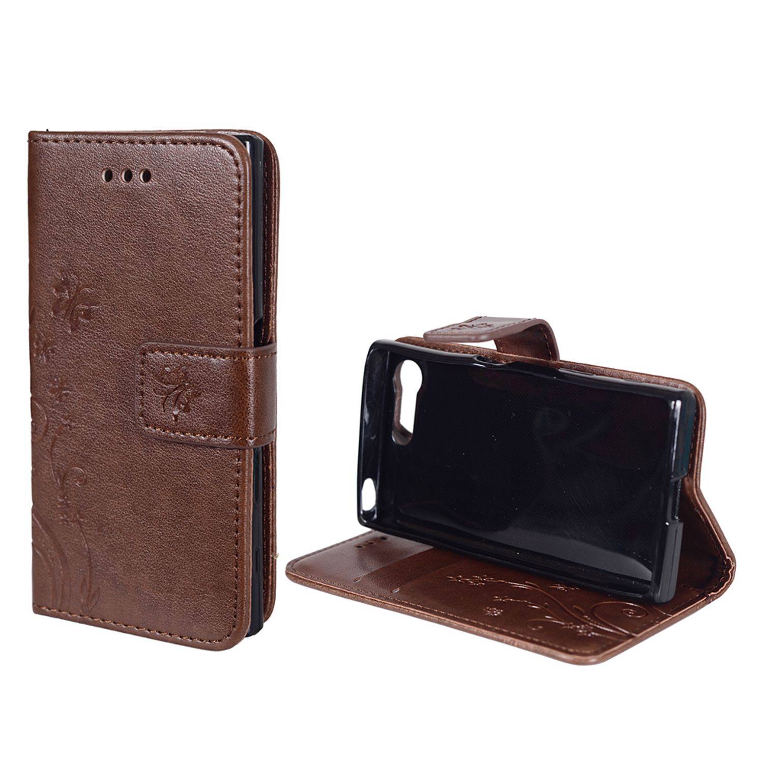 Sony Xperia X Compact Handyhülle Bookcover Braun