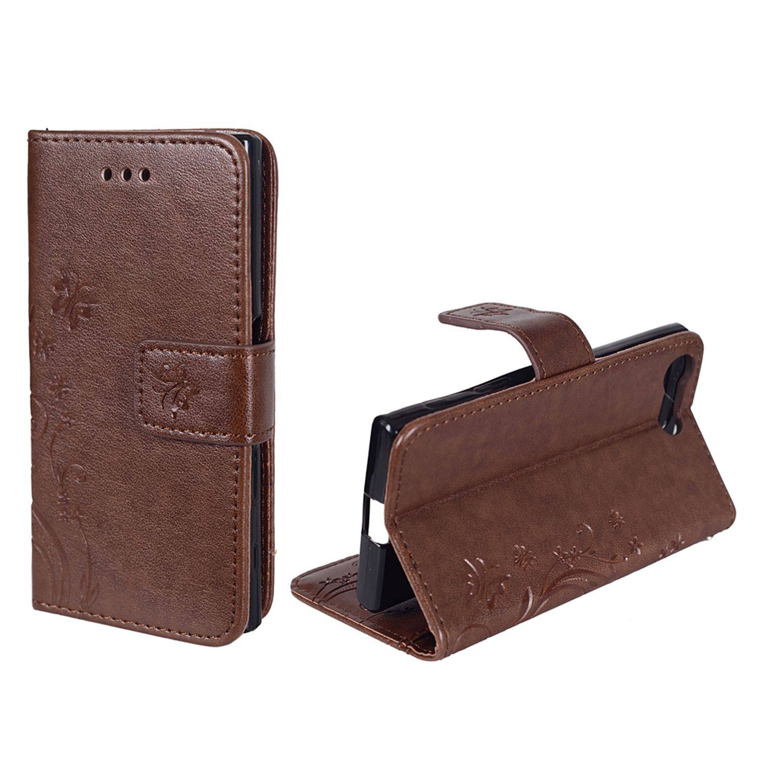 Sony Xperia X Compact Handyhülle Bookcover Braun