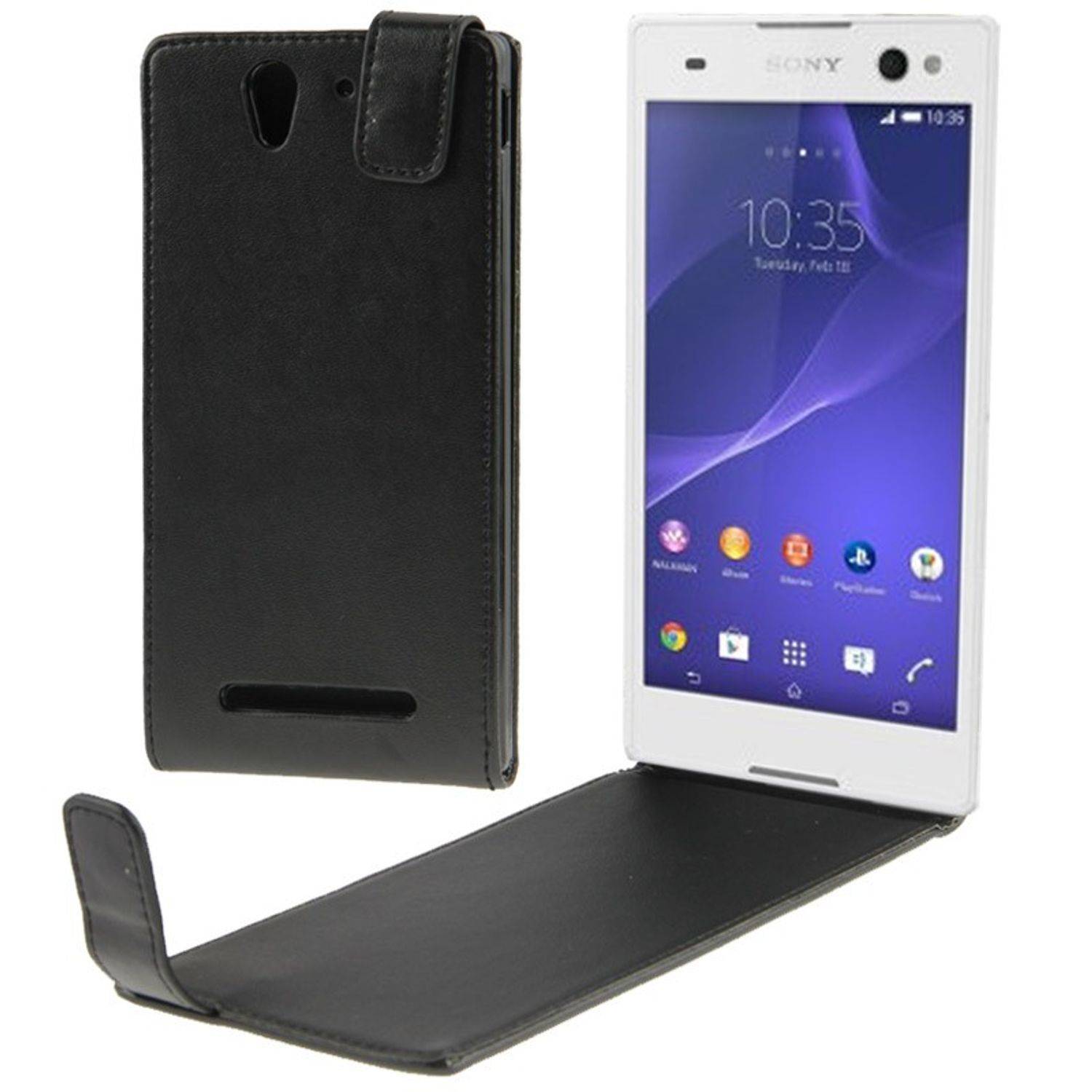 Sony Xperia C3 Handyhülle Backcover Schwarz