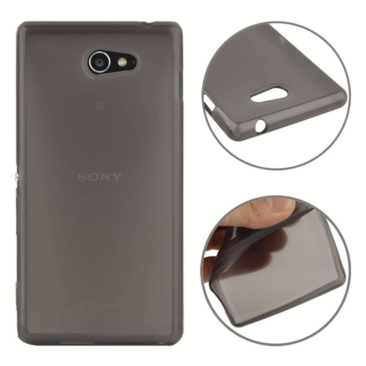 Sony Xperia M2 Handyhülle Backcover Schwarz