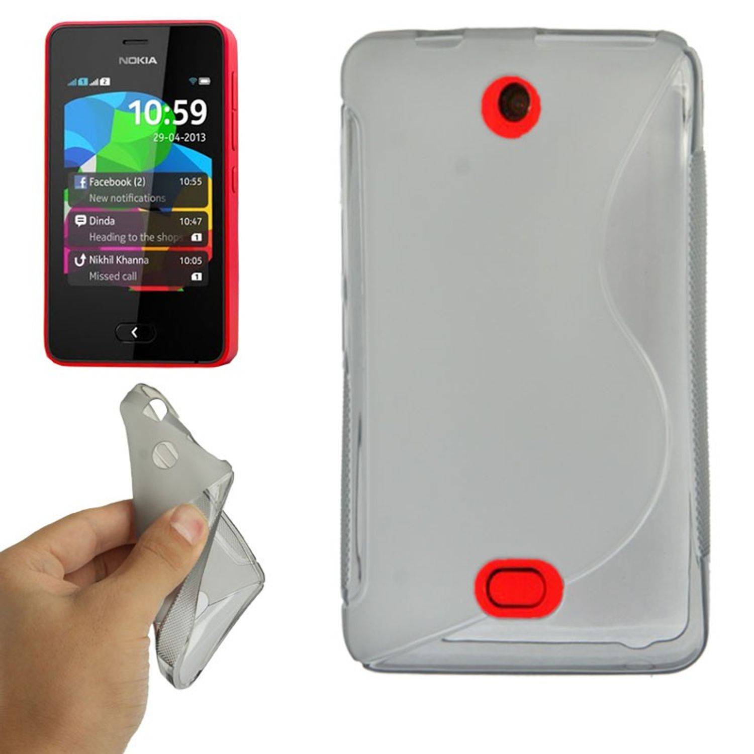 Nokia Asha 501 Handyhülle Backcover Grau