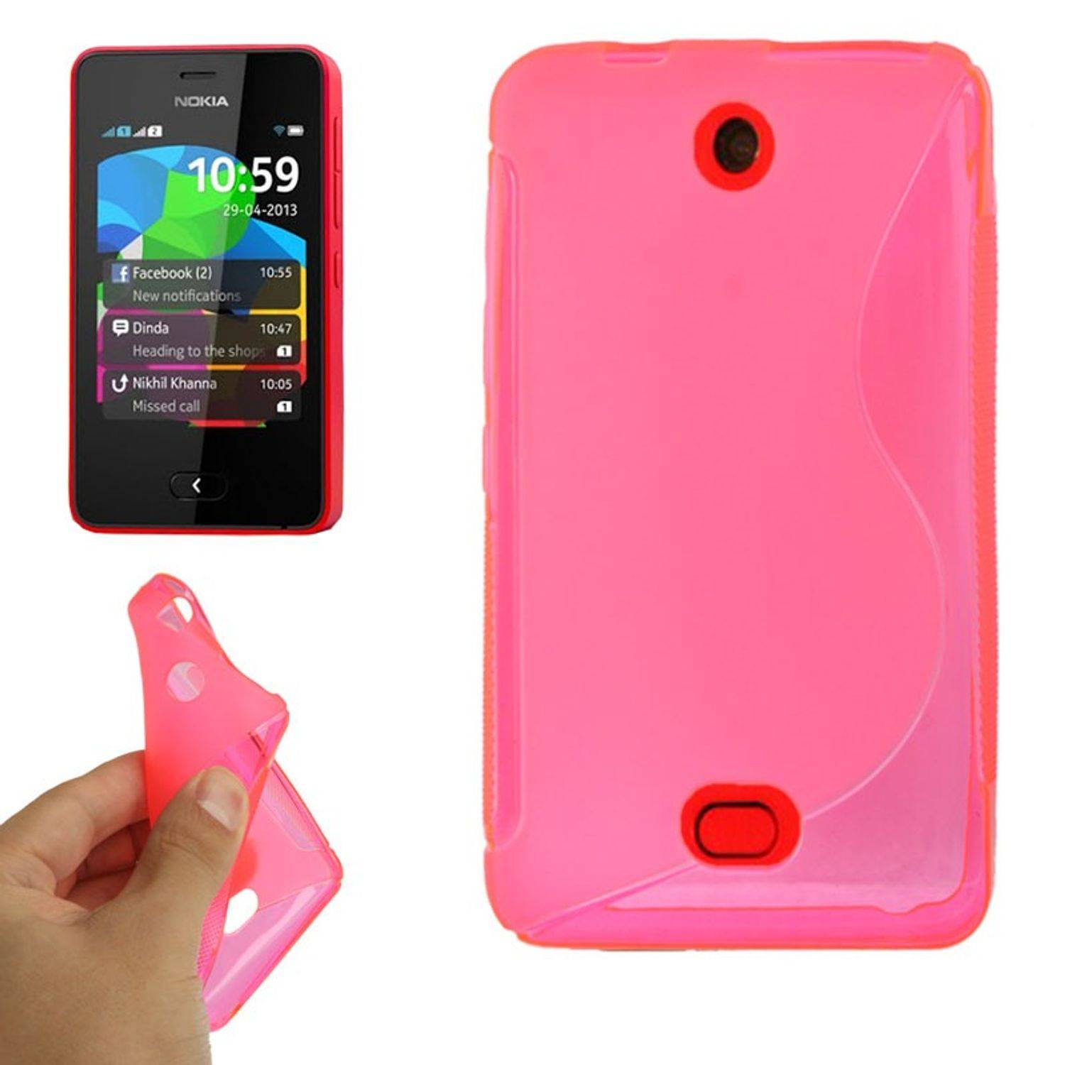 Nokia Asha 501 Handyhülle Backcover Rosa