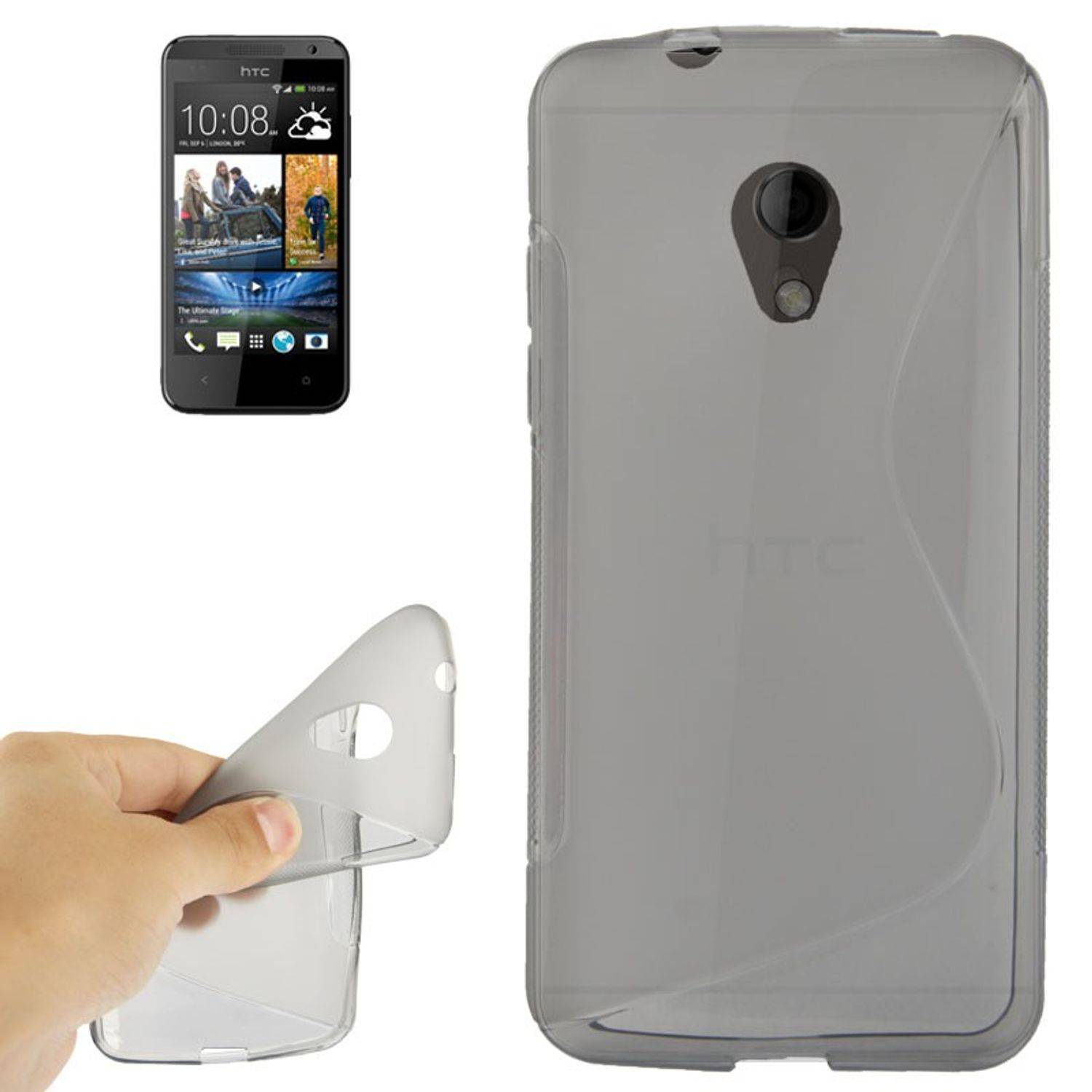 HTC Desire 700 Handyhülle Backcover Grau
