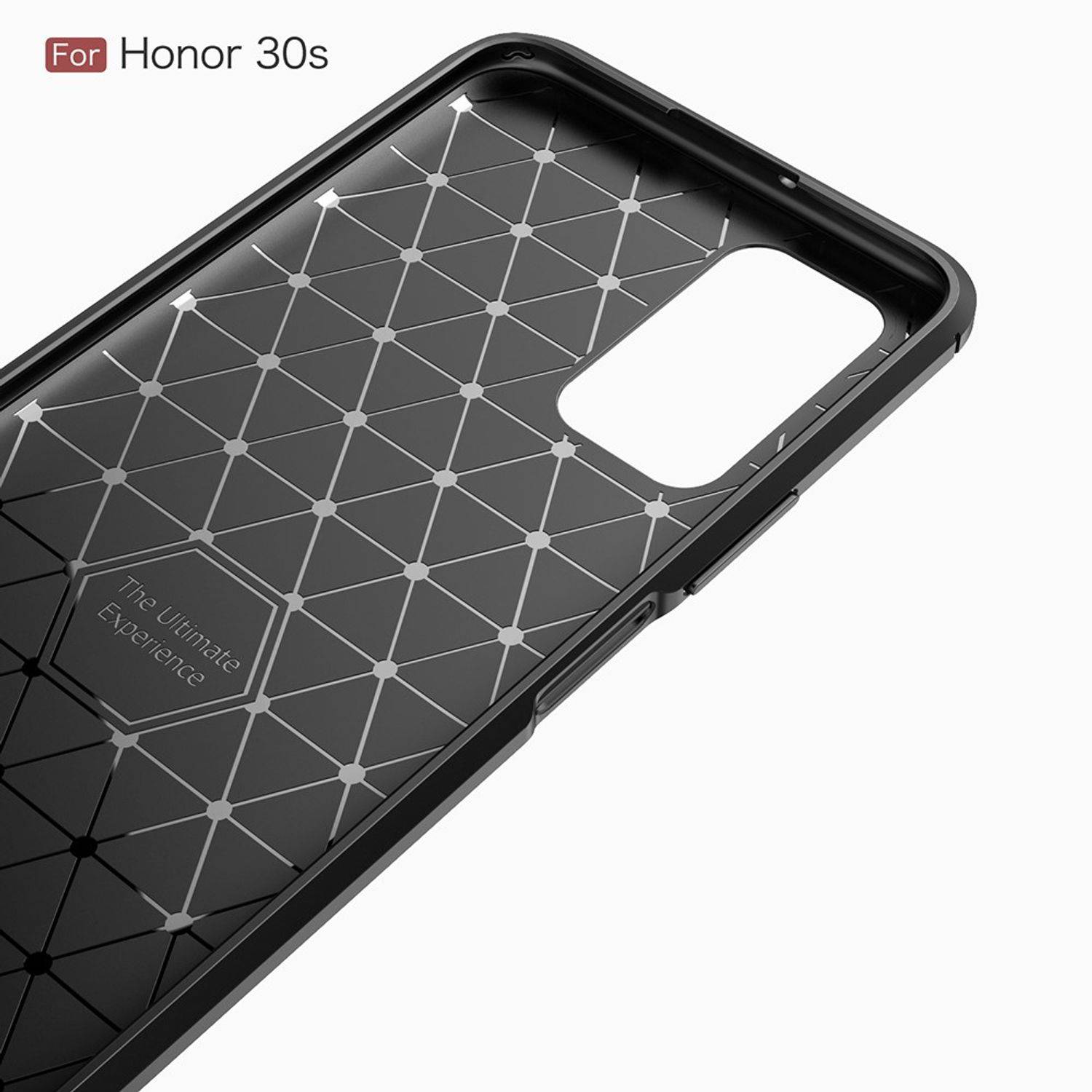 Huawei Honor 30S Handyhülle Carbon Optik Backcover Schwarz