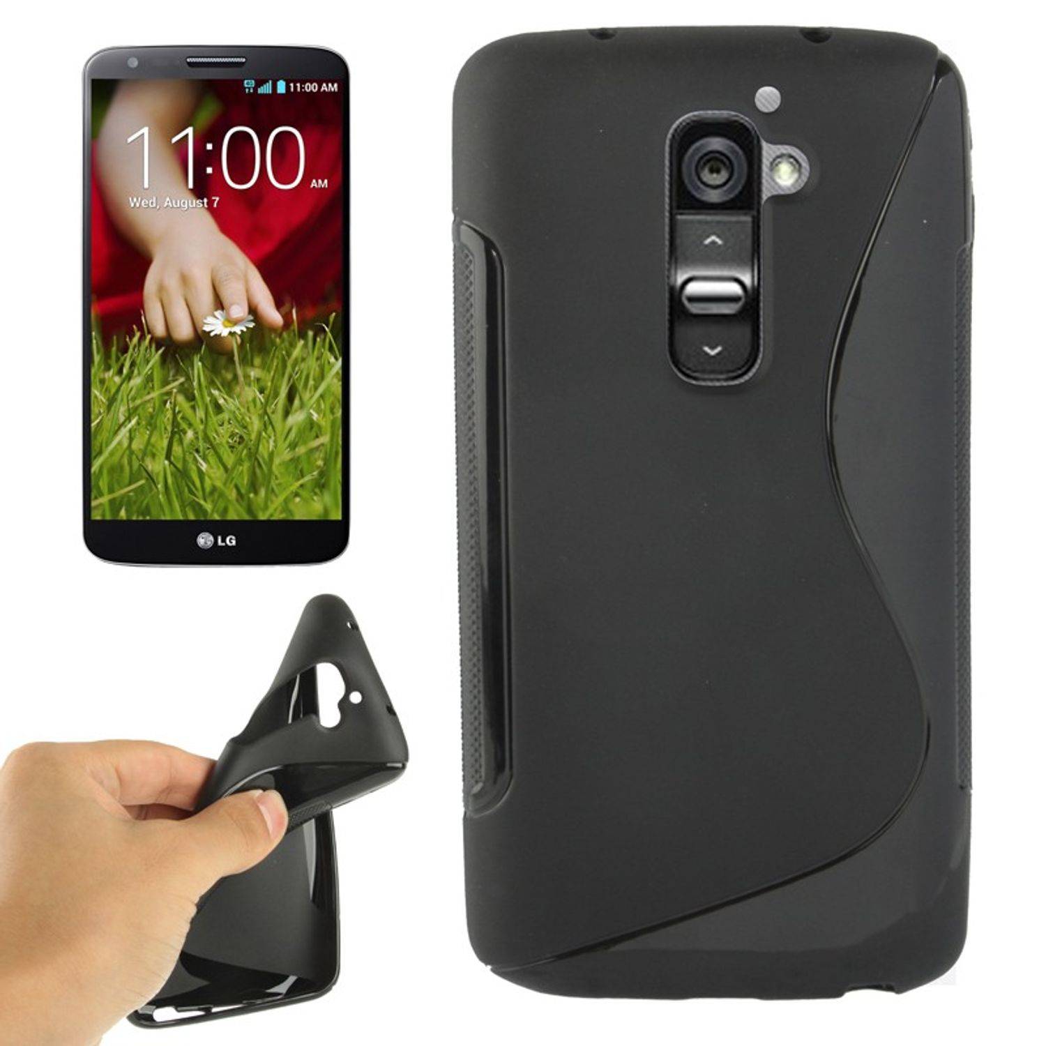 LG Optimus G2 Handyhülle Backcover Schwarz
