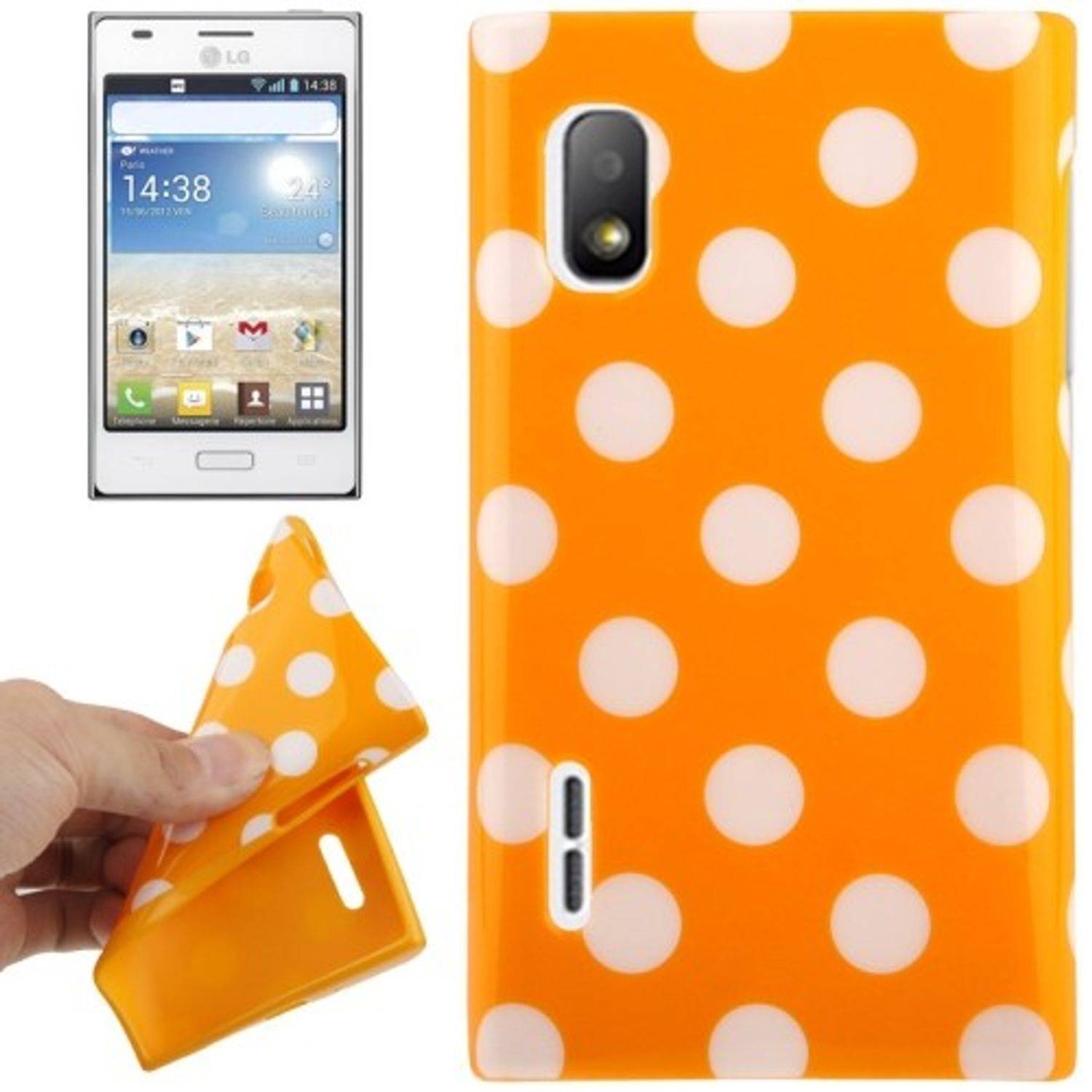 LG Optimus L5 E612 Handyhülle Backcover Orange