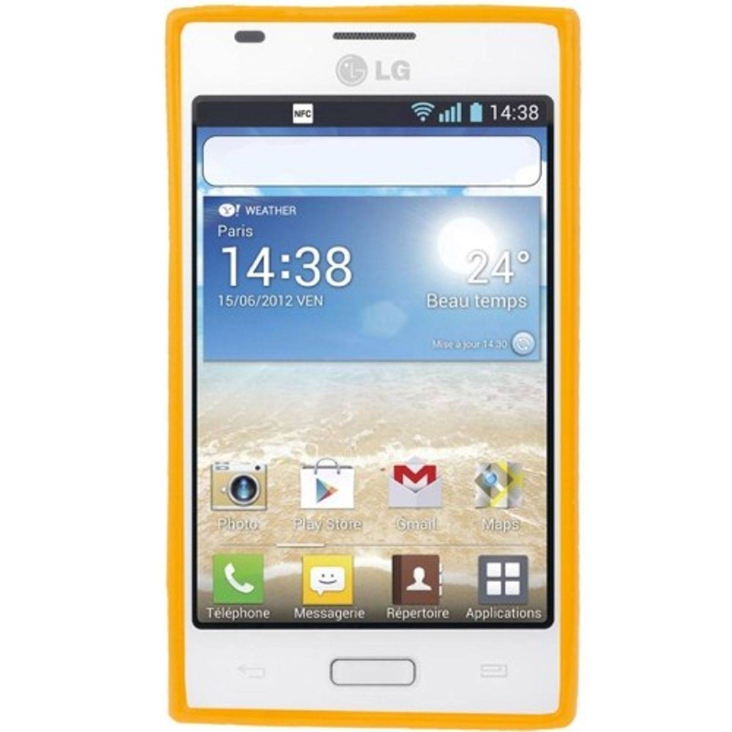 LG Optimus L5 E612 Handyhülle Backcover Orange