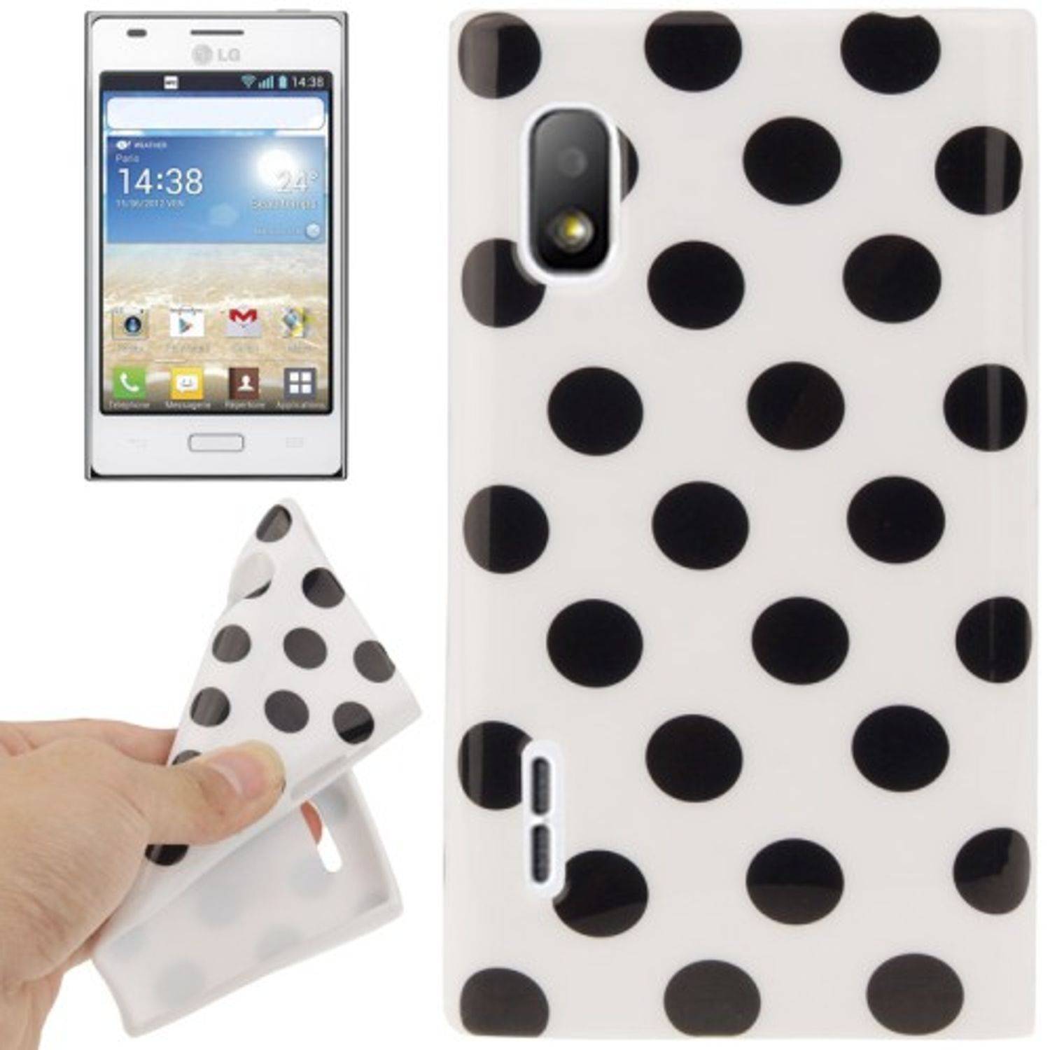 LG Optimus L5 E612 Handyhülle Backcover Weiß