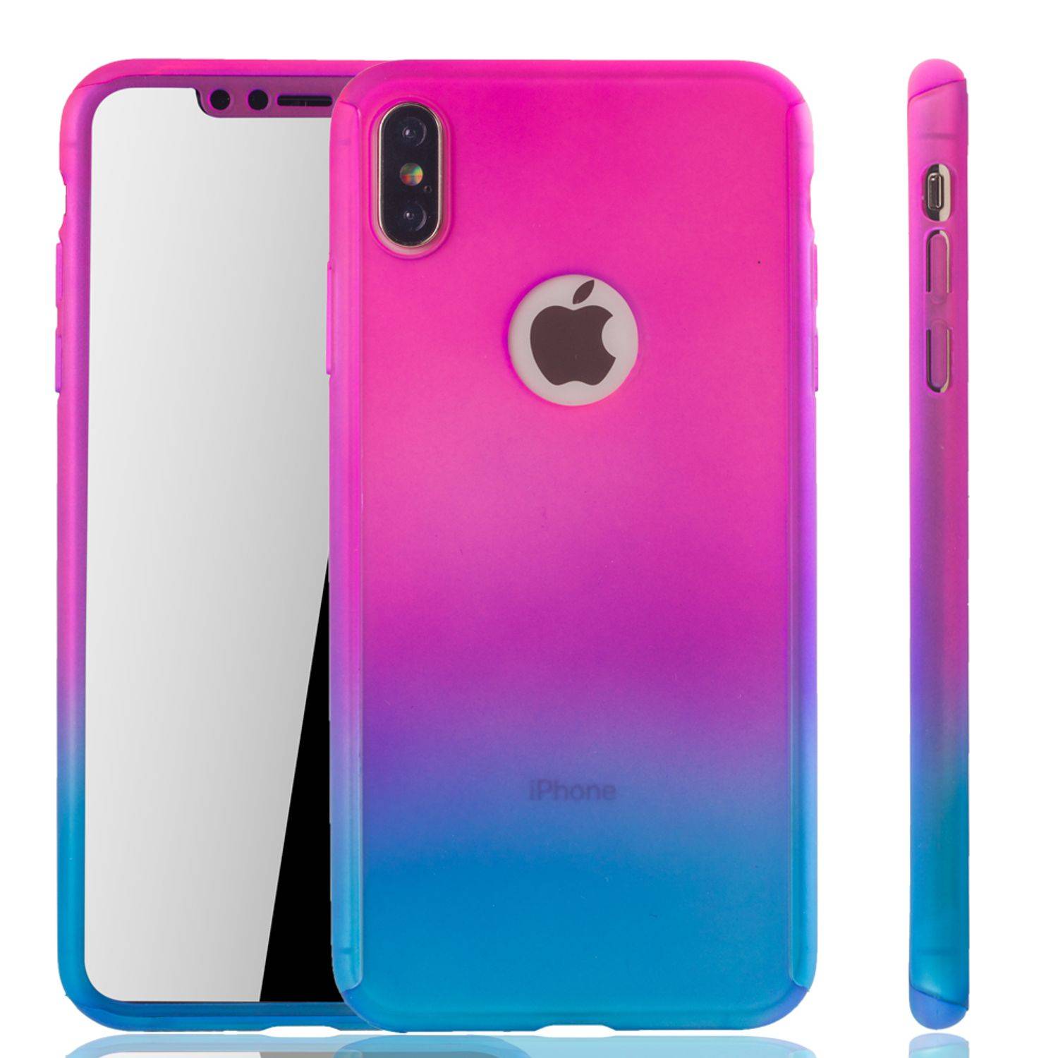 Apple iPhone XS Max Handyhülle 360 Grad Schutz Full Cover Mehrfarbig