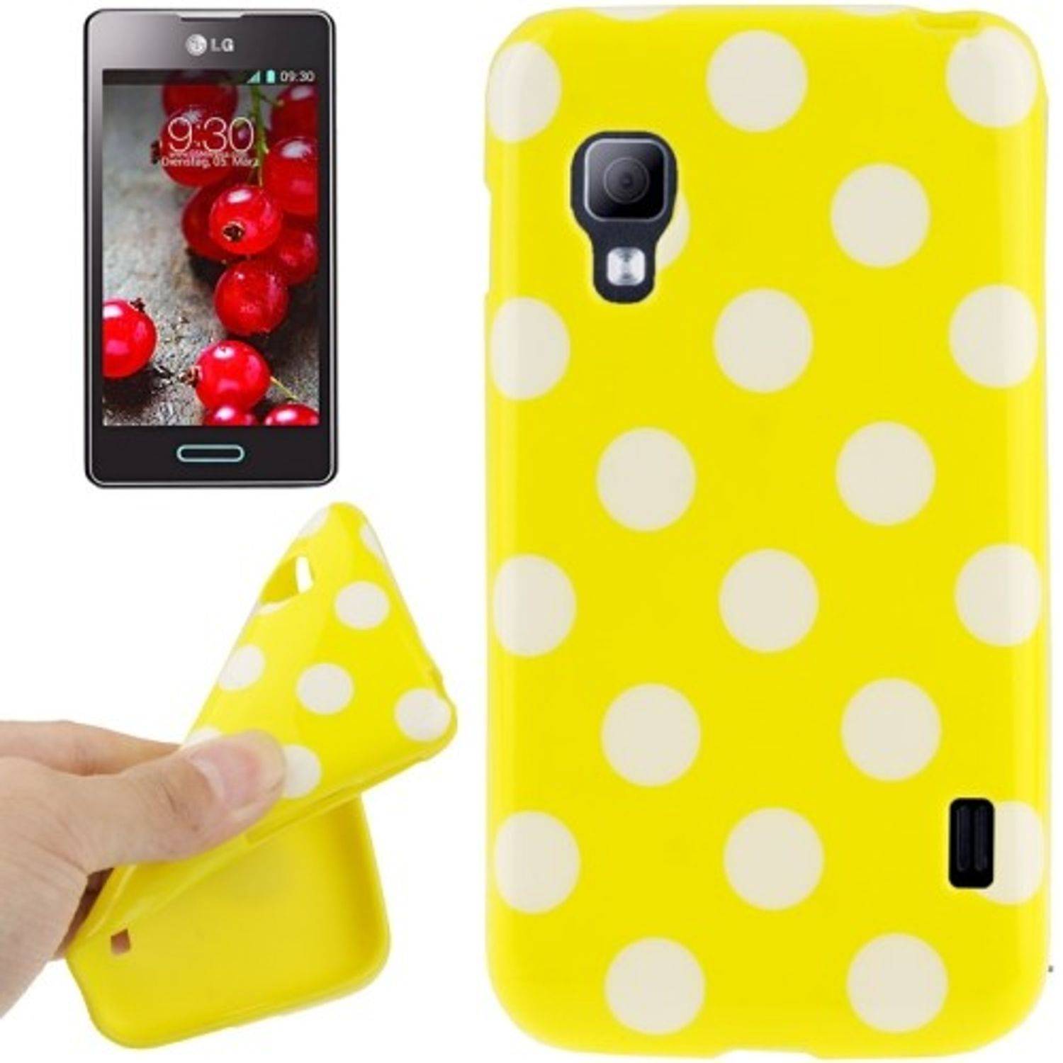 LG Optimus L5 II Handyhülle Backcover Gelb