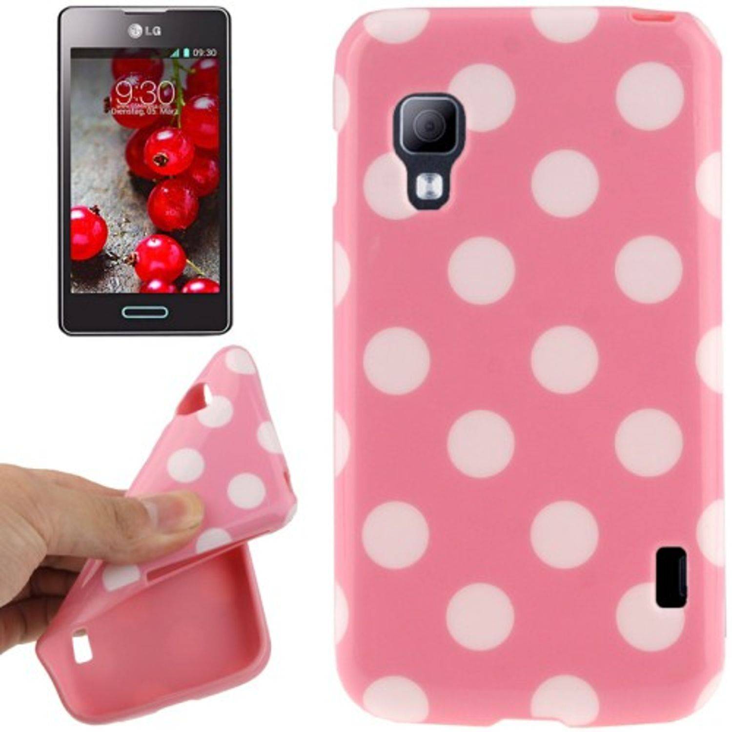 LG Optimus L5 II Handyhülle Backcover Rosa
