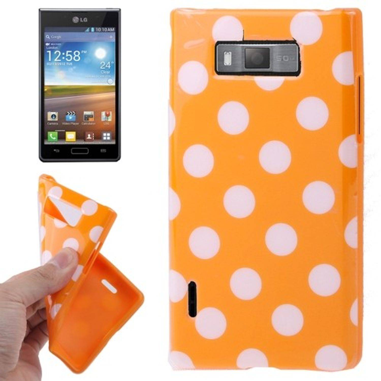 LG Optimus L7 Handyhülle Backcover Orange
