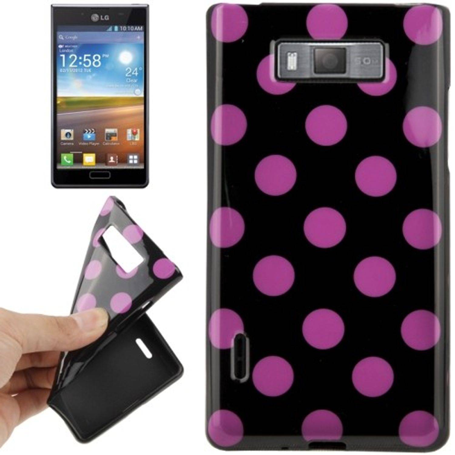LG Optimus L7 Handyhülle Backcover Schwarz