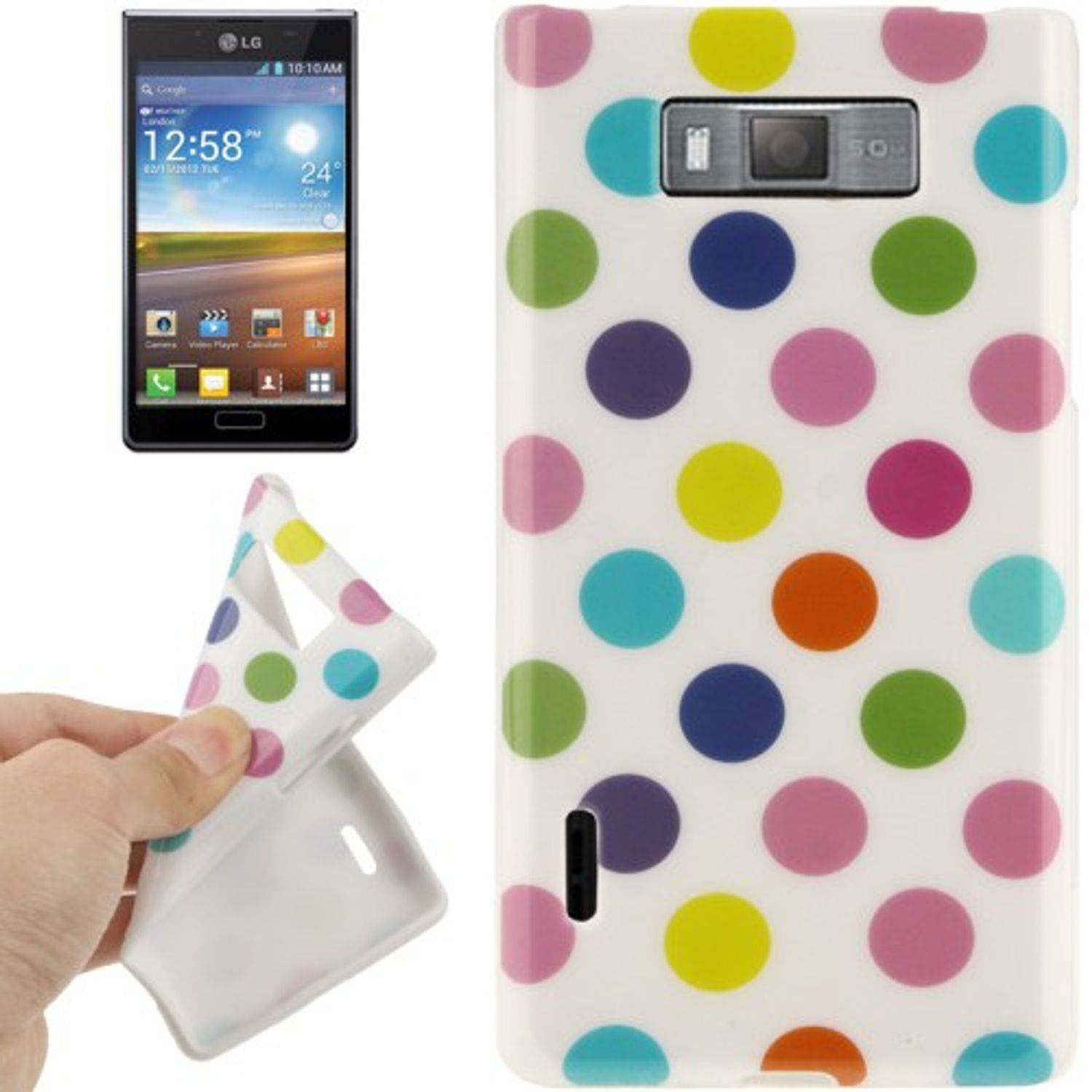 LG Optimus L7 Handyhülle Backcover Weiß