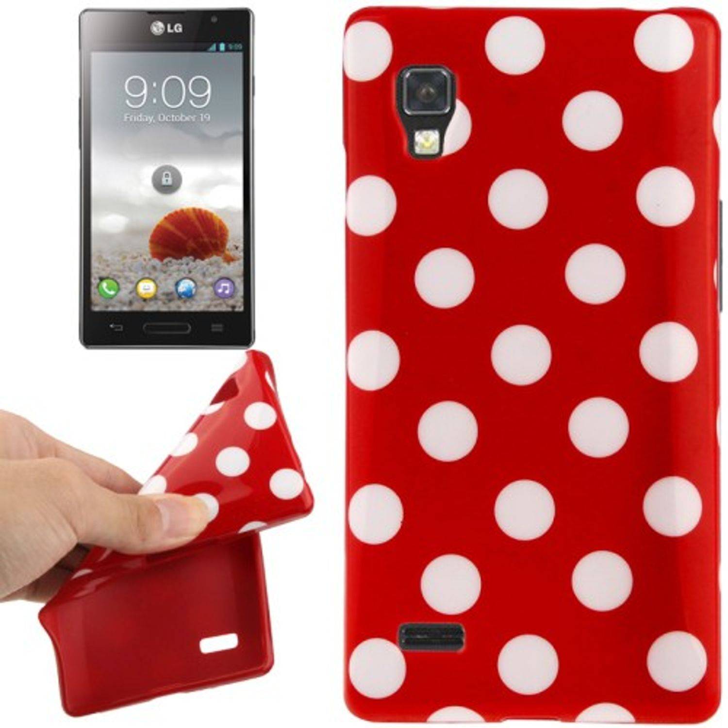 LG Optimus L9 Handyhülle Backcover Rot