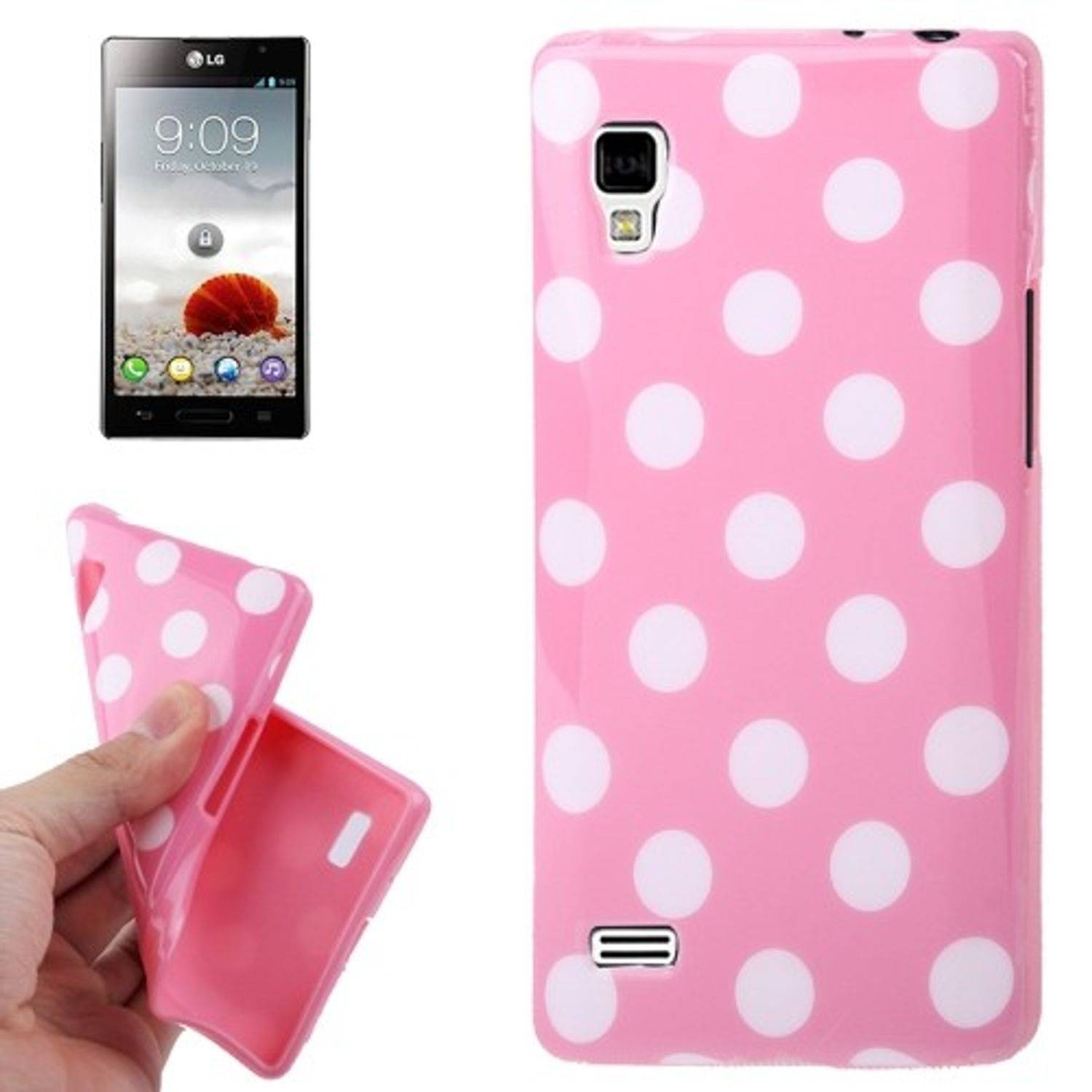 LG Optimus L9 Handyhülle Backcover Rosa