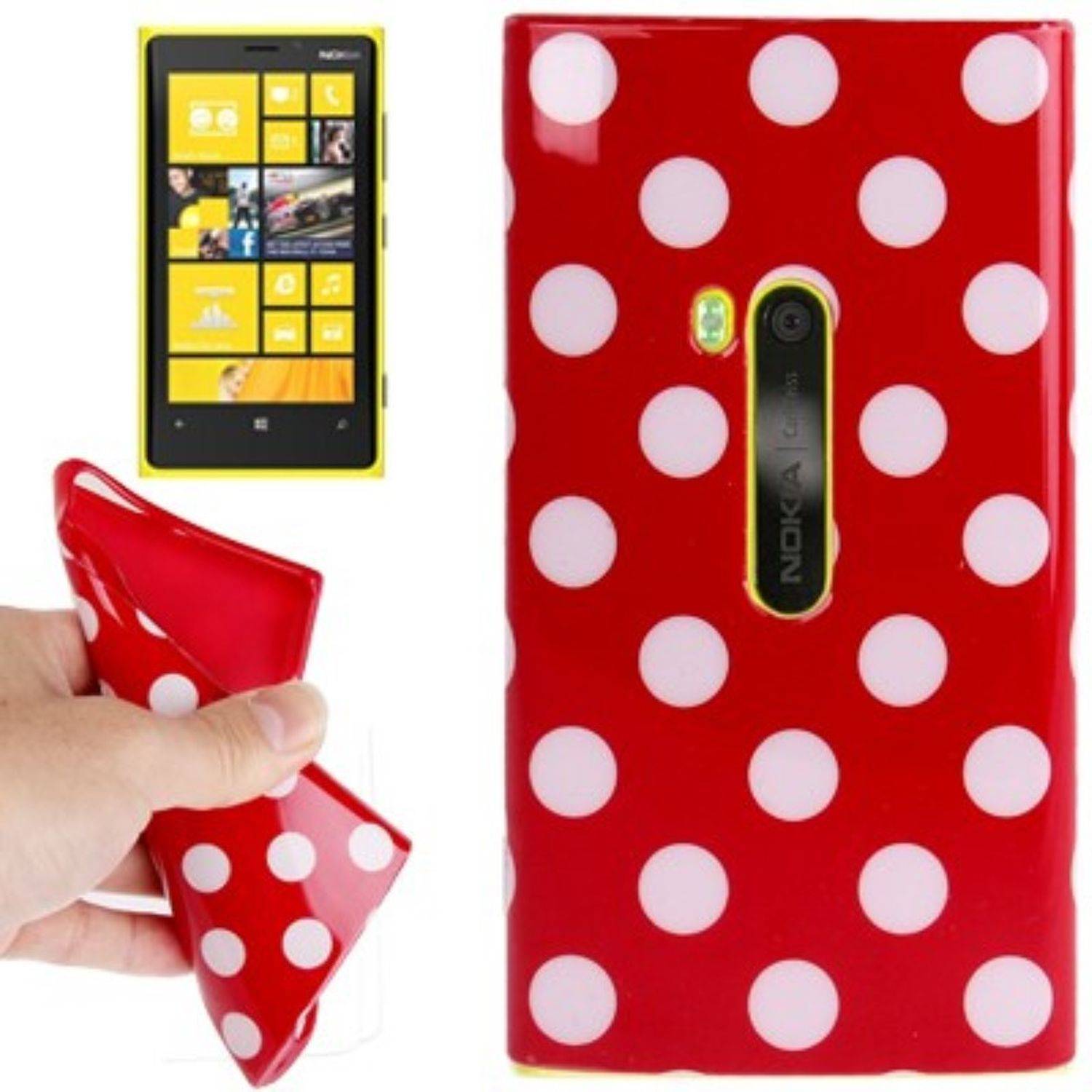Nokia Lumia 920 Handyhülle Backcover Rot