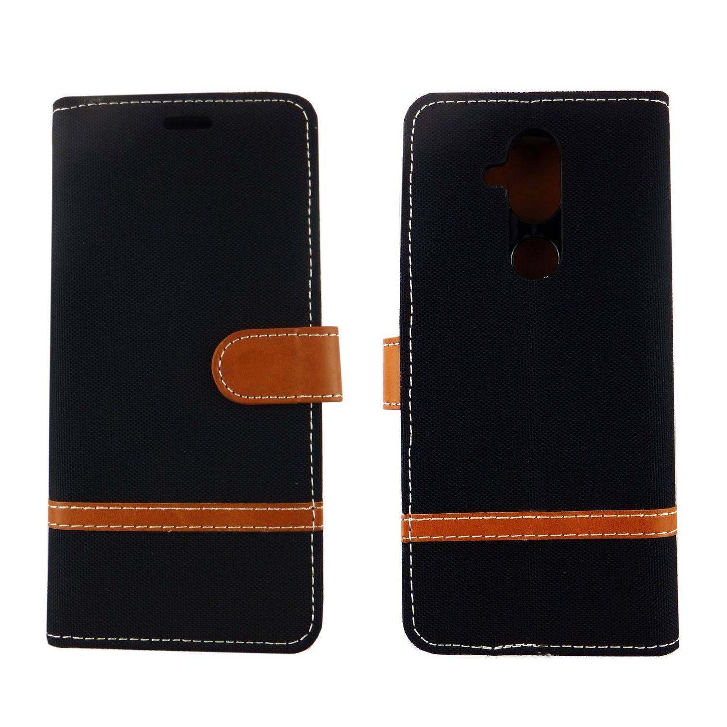 Nokia 8.1 Handyhülle Bookcover Schwarz