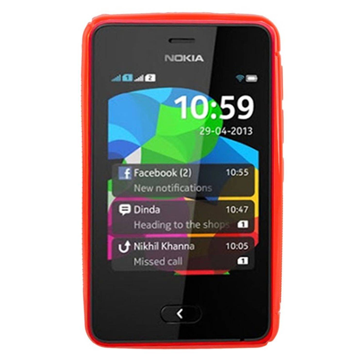 Nokia Asha 501 Handyhülle Backcover Rot