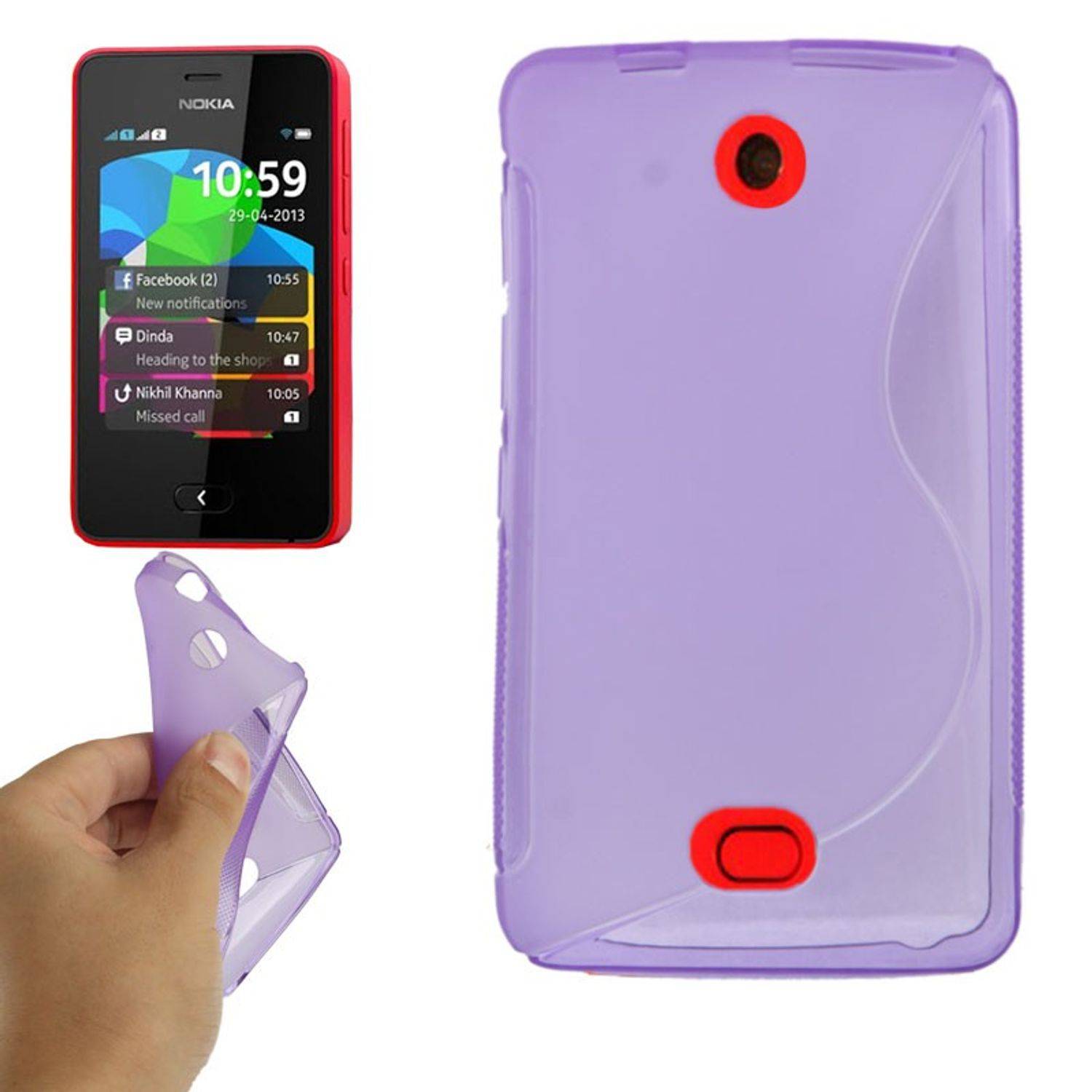 Nokia Asha 501 Handyhülle Backcover Violett