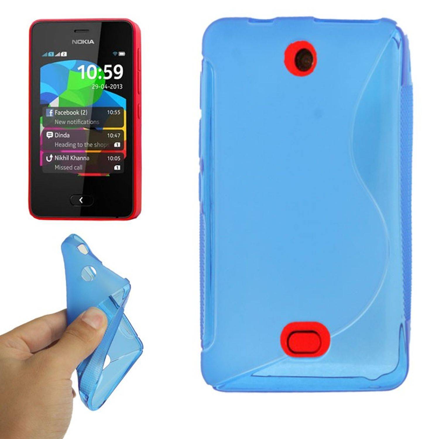 Nokia Asha 501 Handyhülle Backcover Blau